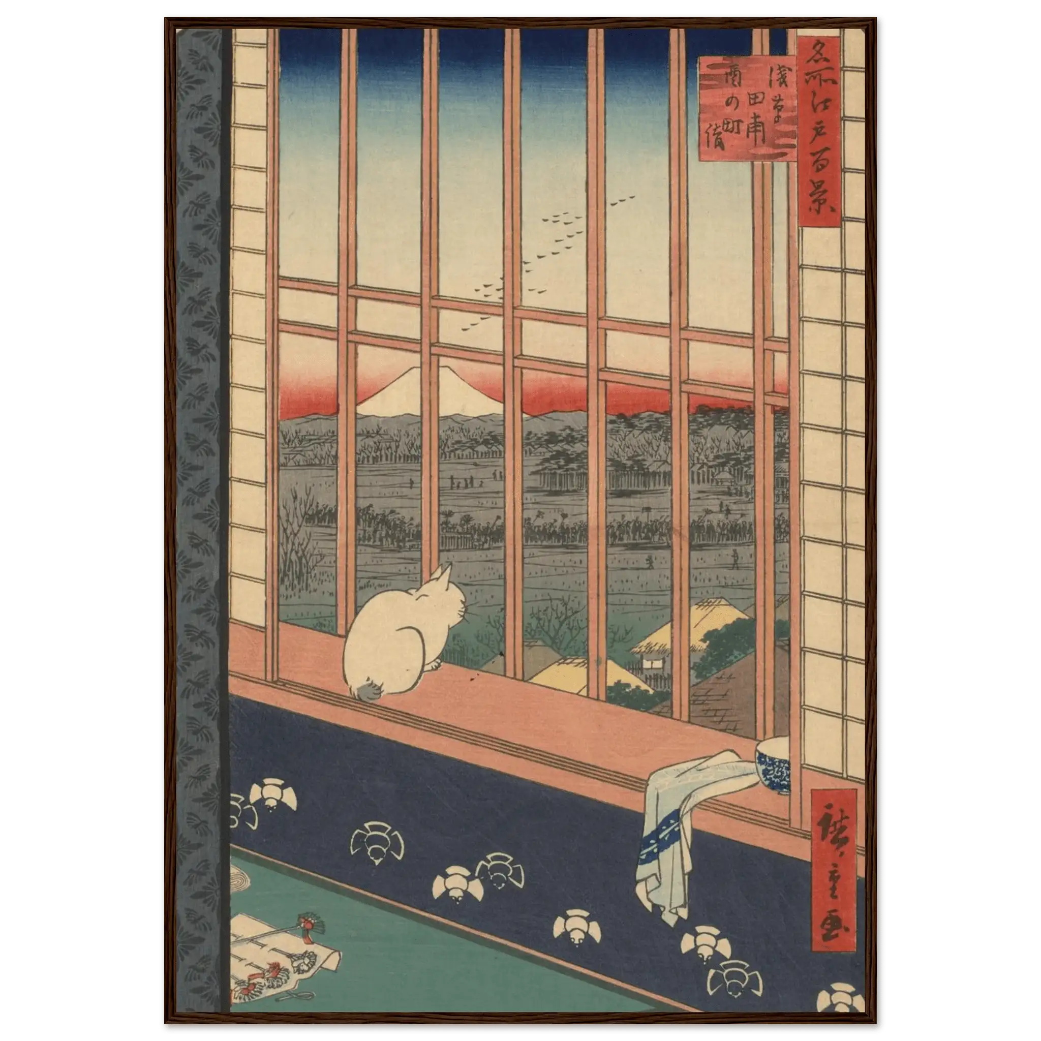 Blick auf den Fuji bei Asakusa - Gerahmte Eleganz - HINORI