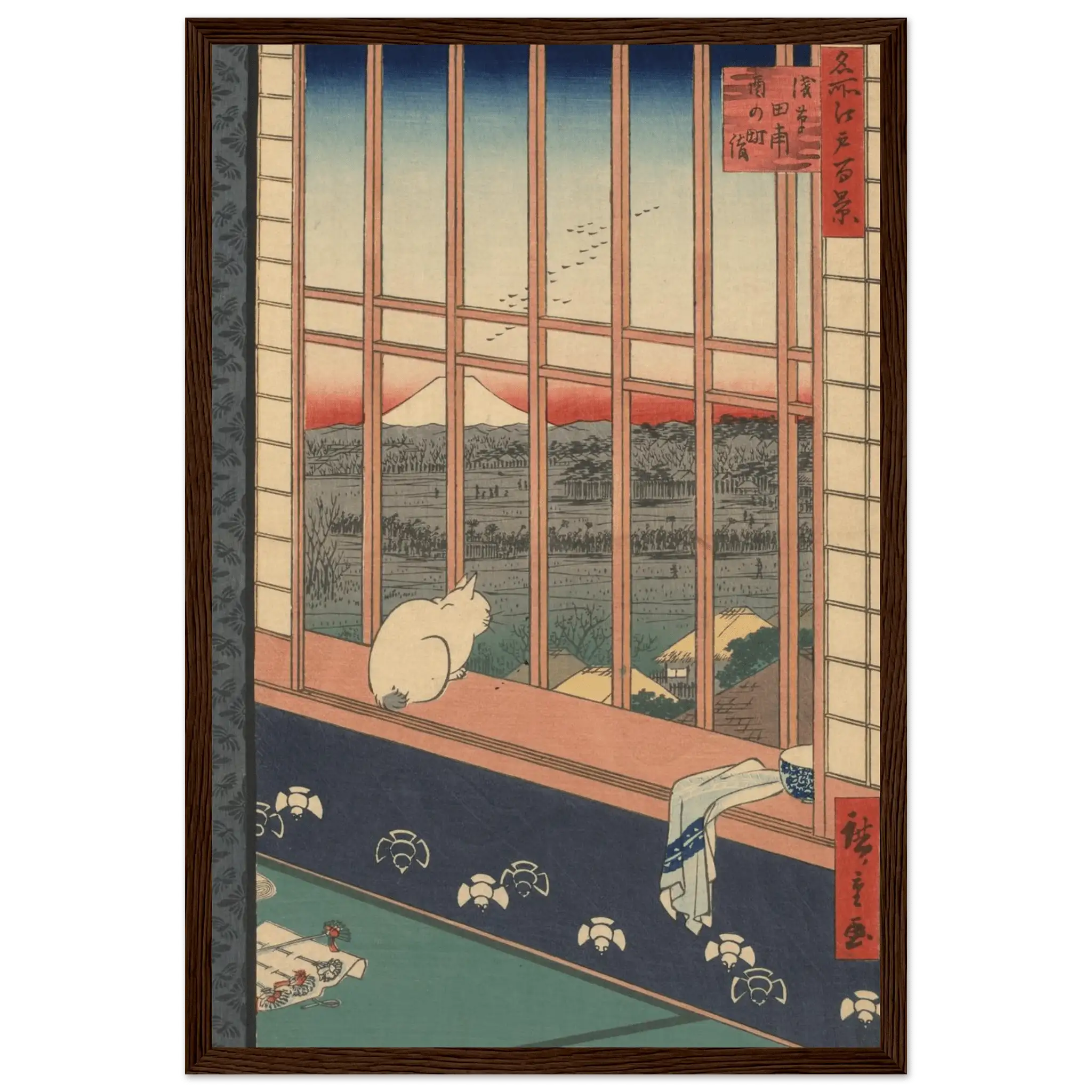 Blick auf den Fuji bei Asakusa - Gerahmte Eleganz - HINORI