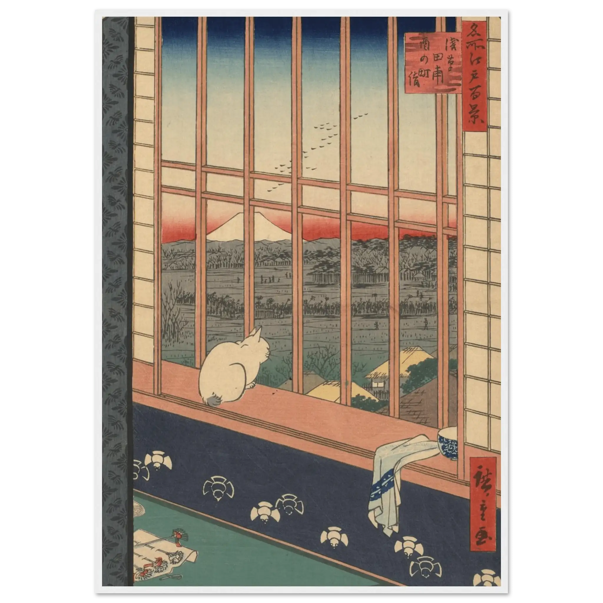 Blick auf den Fuji bei Asakusa - Gerahmte Eleganz - HINORI