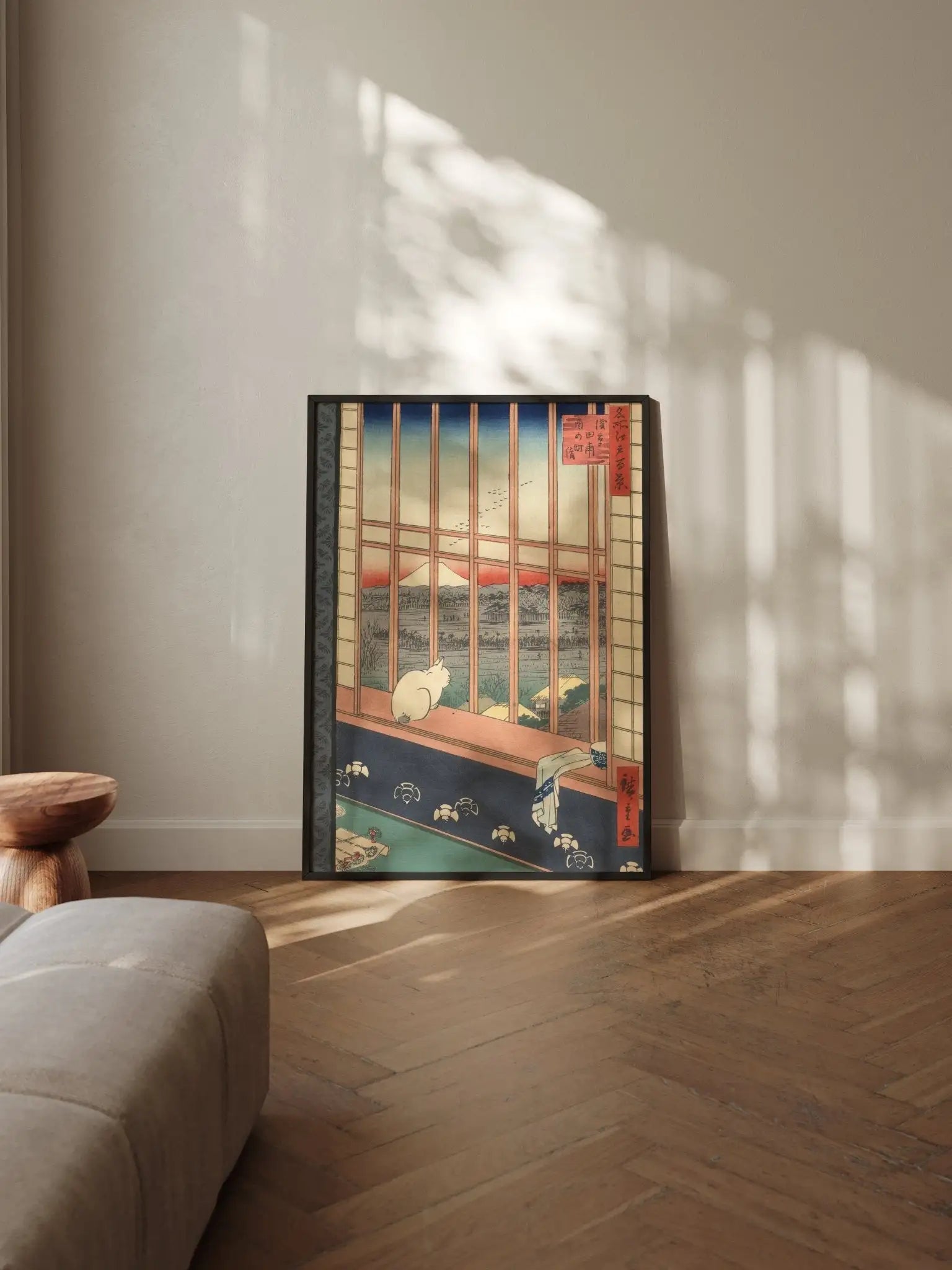 Blick auf den Fuji bei Asakusa - Gerahmte Eleganz - HINORI