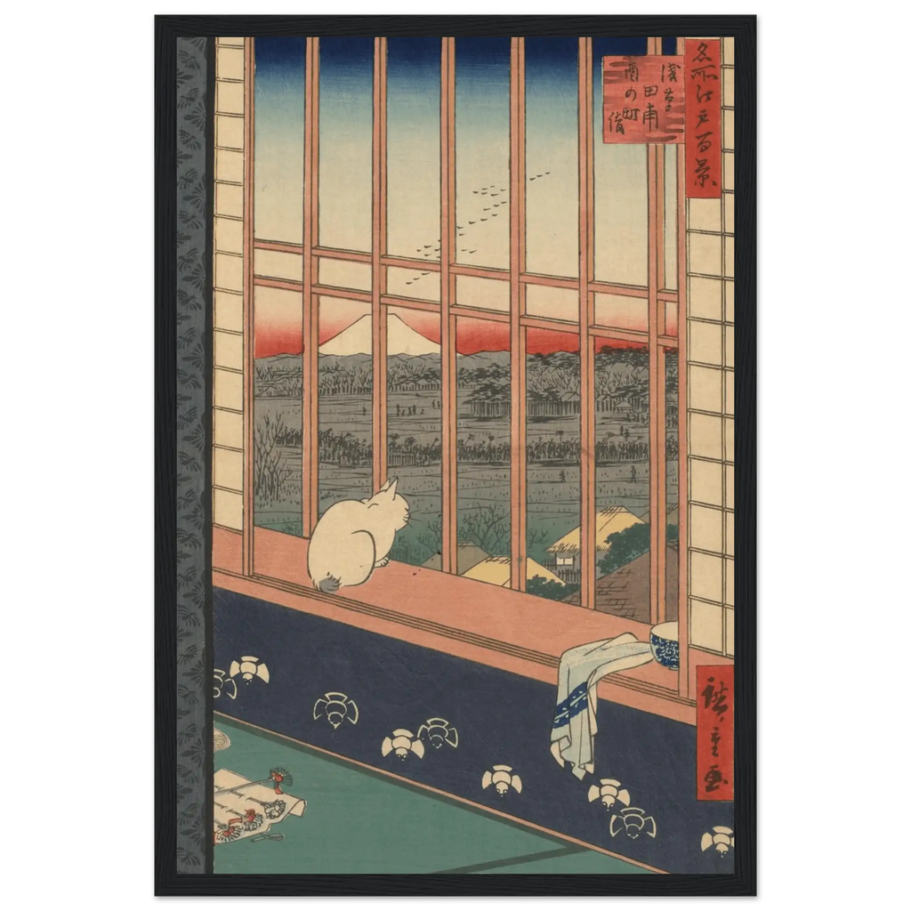Blick auf den Fuji bei Asakusa - Gerahmte Eleganz - HINORI