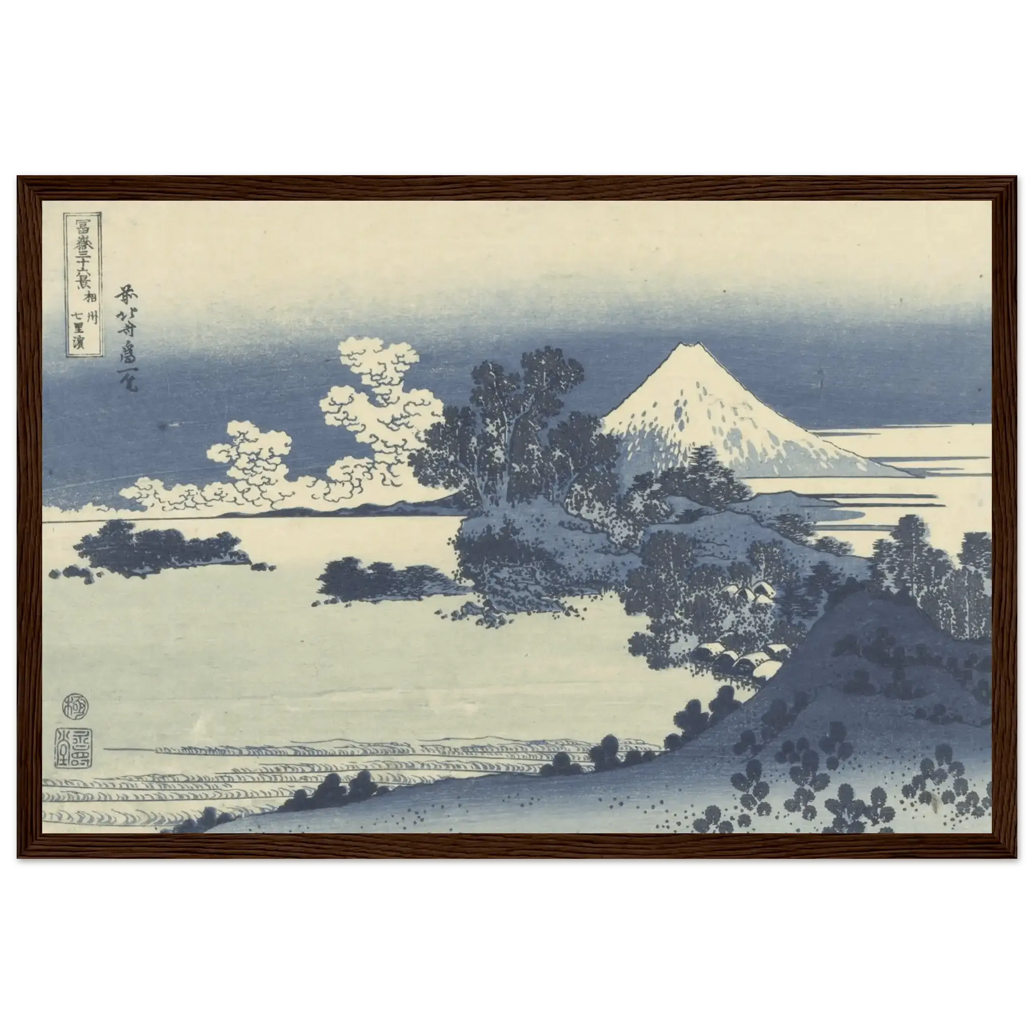 Blick auf den Fuji über den Suwa - See - Gerahmte Eleganz - HINORI