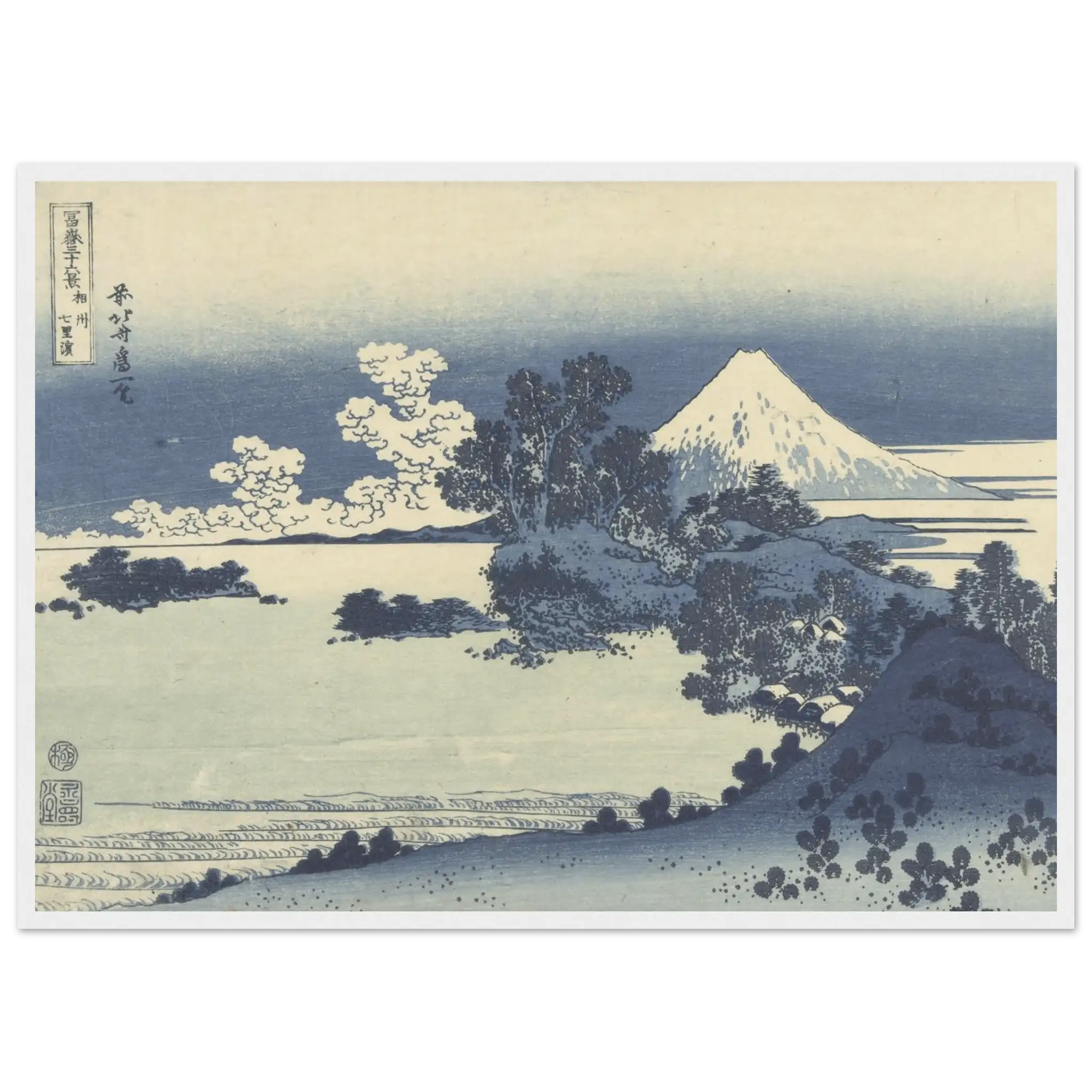 Blick auf den Fuji über den Suwa - See - Gerahmte Eleganz - HINORI