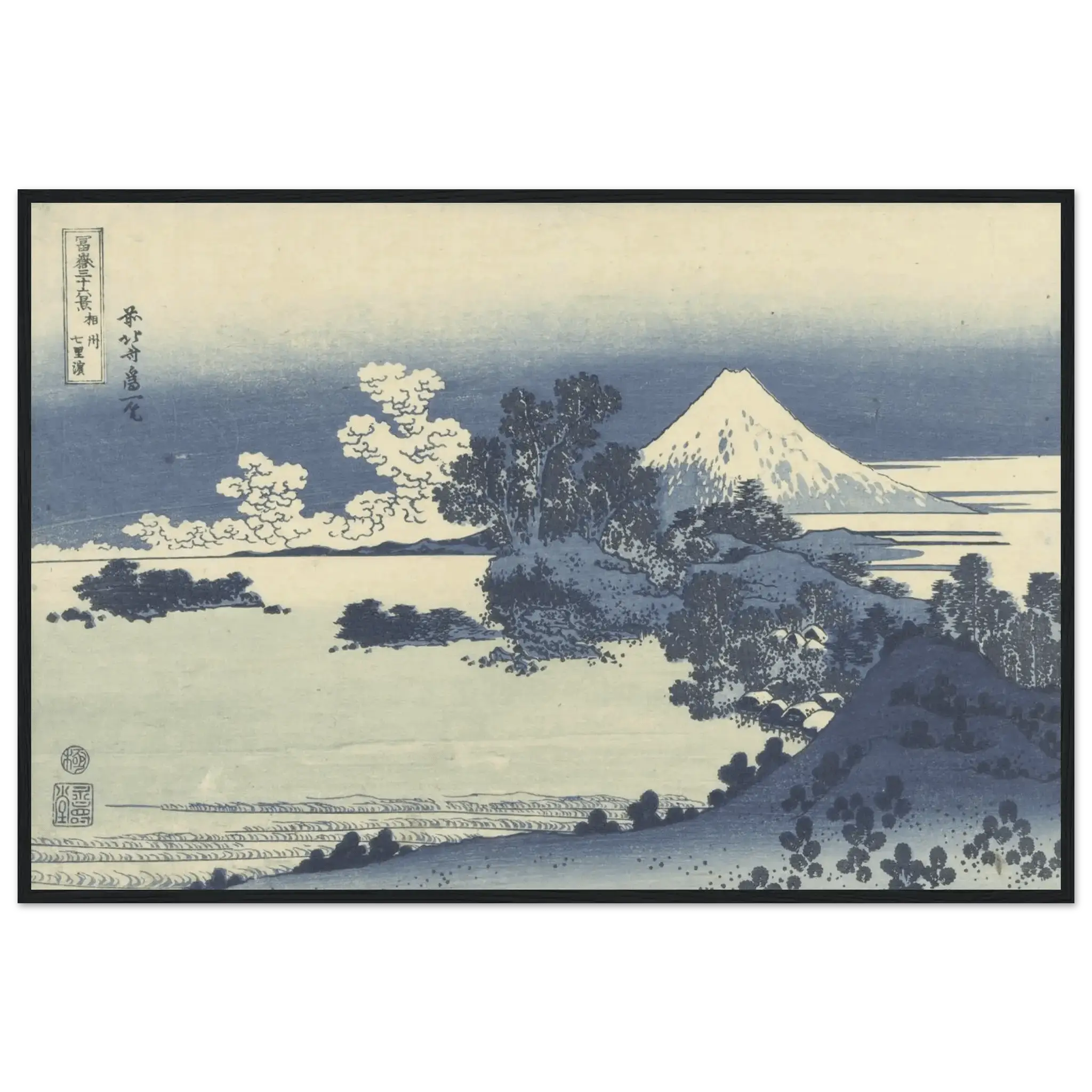 Blick auf den Fuji über den Suwa - See - Gerahmte Eleganz - HINORI