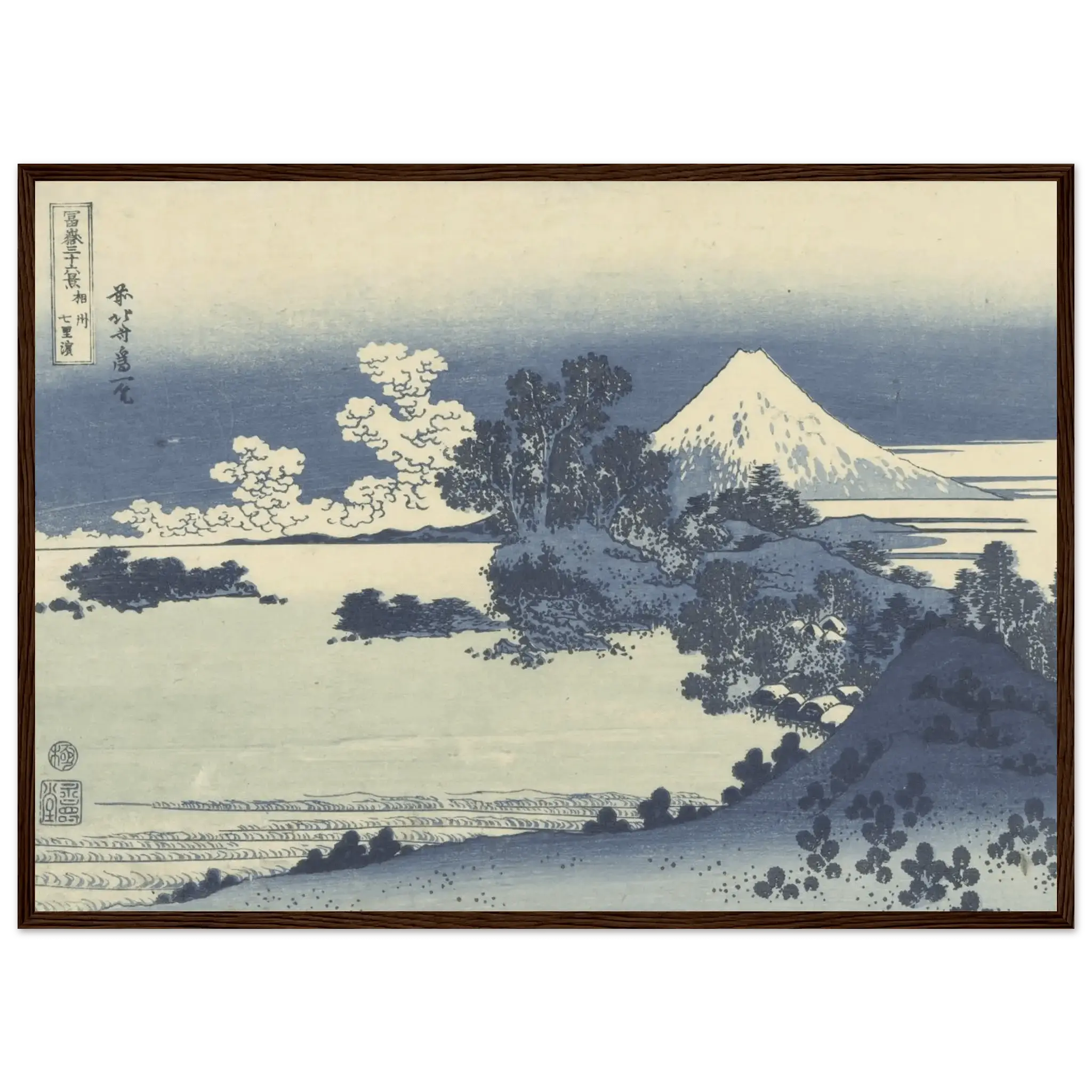 Blick auf den Fuji über den Suwa - See - Gerahmte Eleganz - HINORI