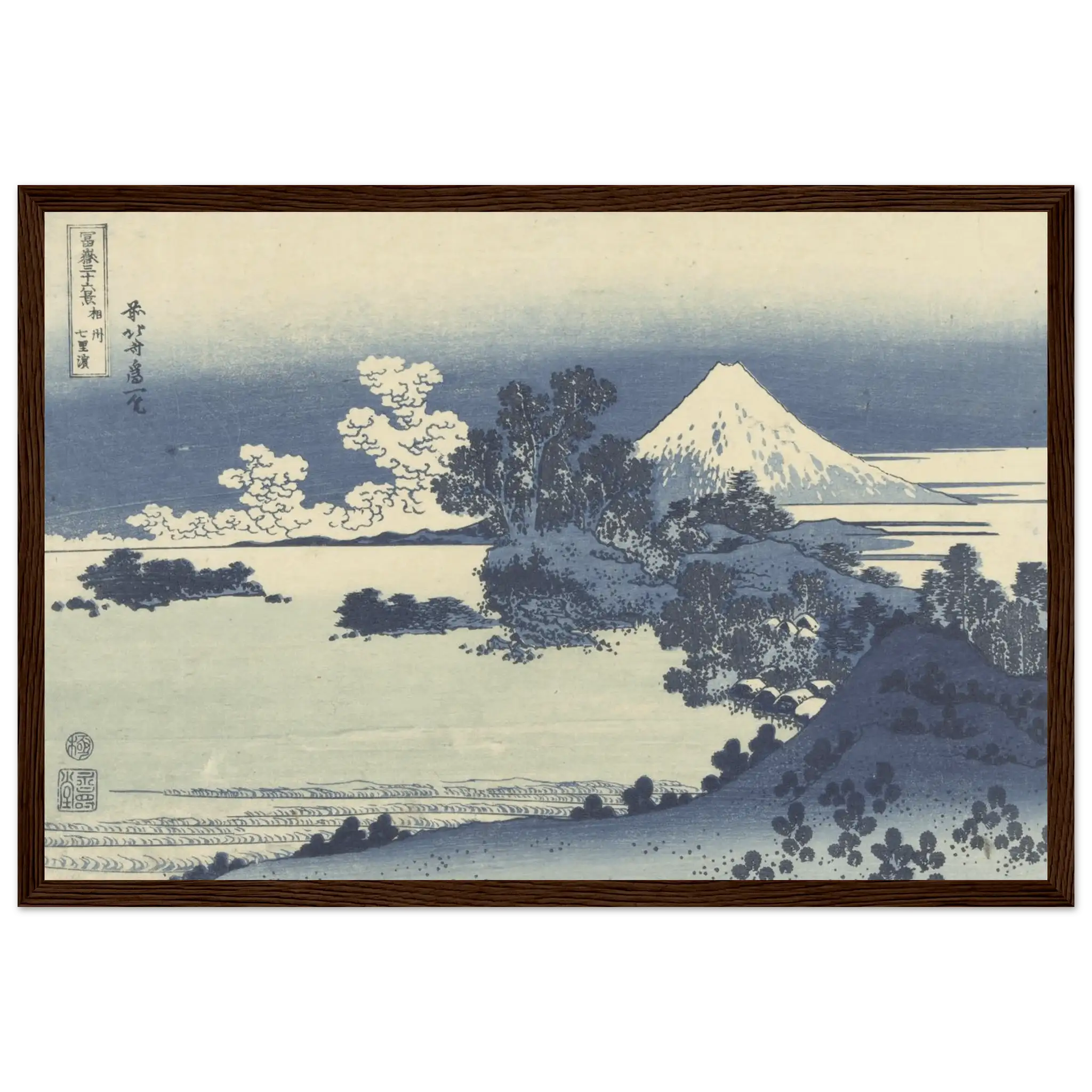 Blick auf den Fuji über den Suwa - See - Gerahmte Eleganz - HINORI