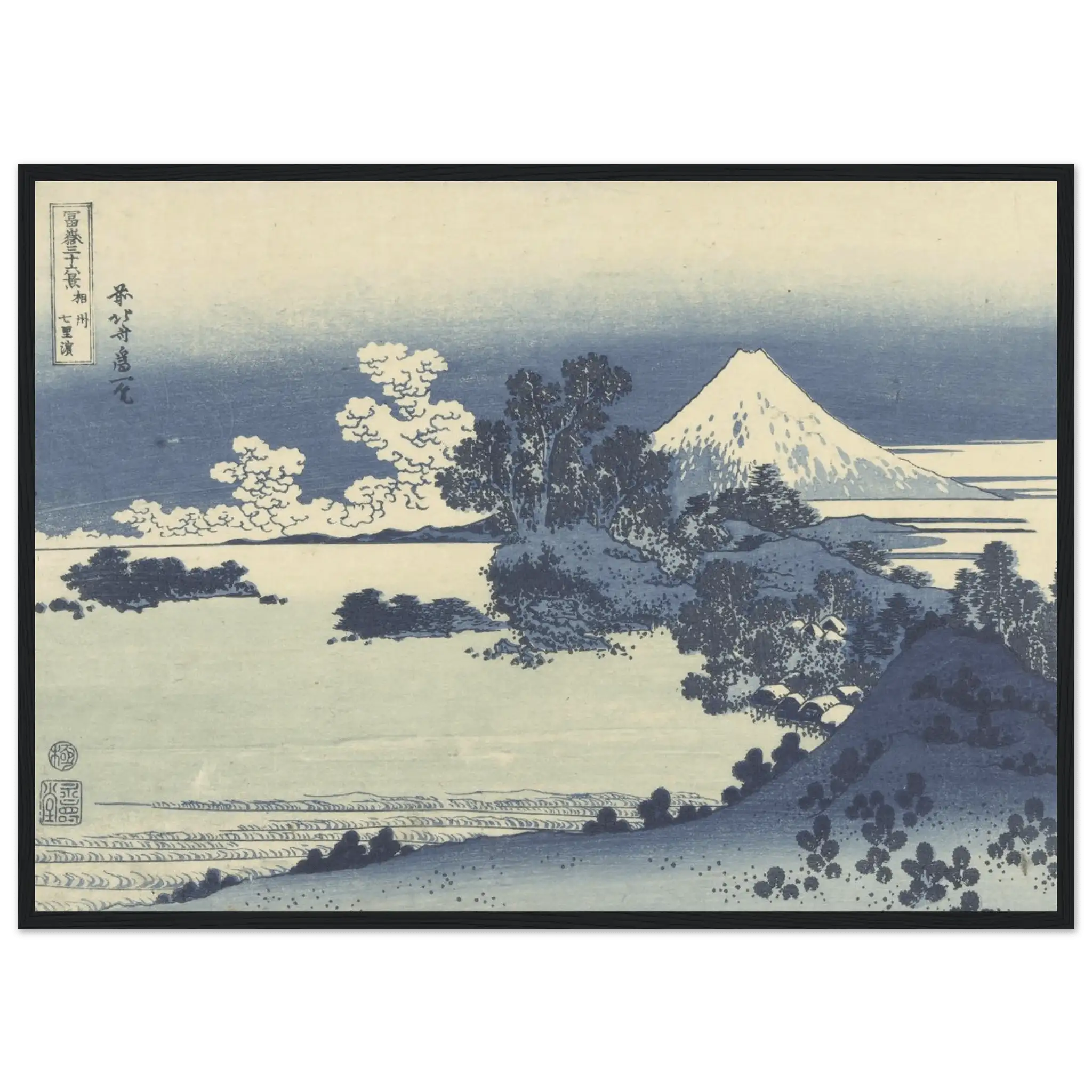 Blick auf den Fuji über den Suwa - See - Gerahmte Eleganz - HINORI