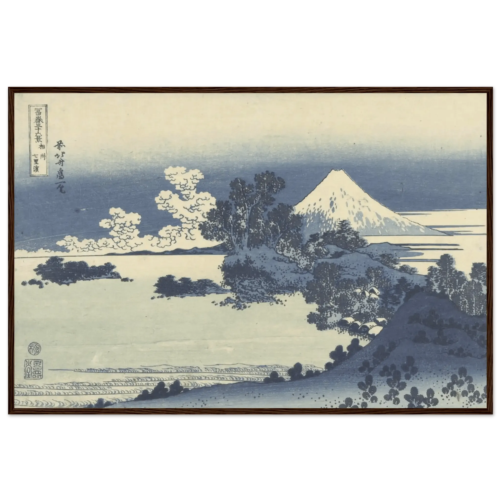 Blick auf den Fuji über den Suwa - See - Gerahmte Eleganz - HINORI