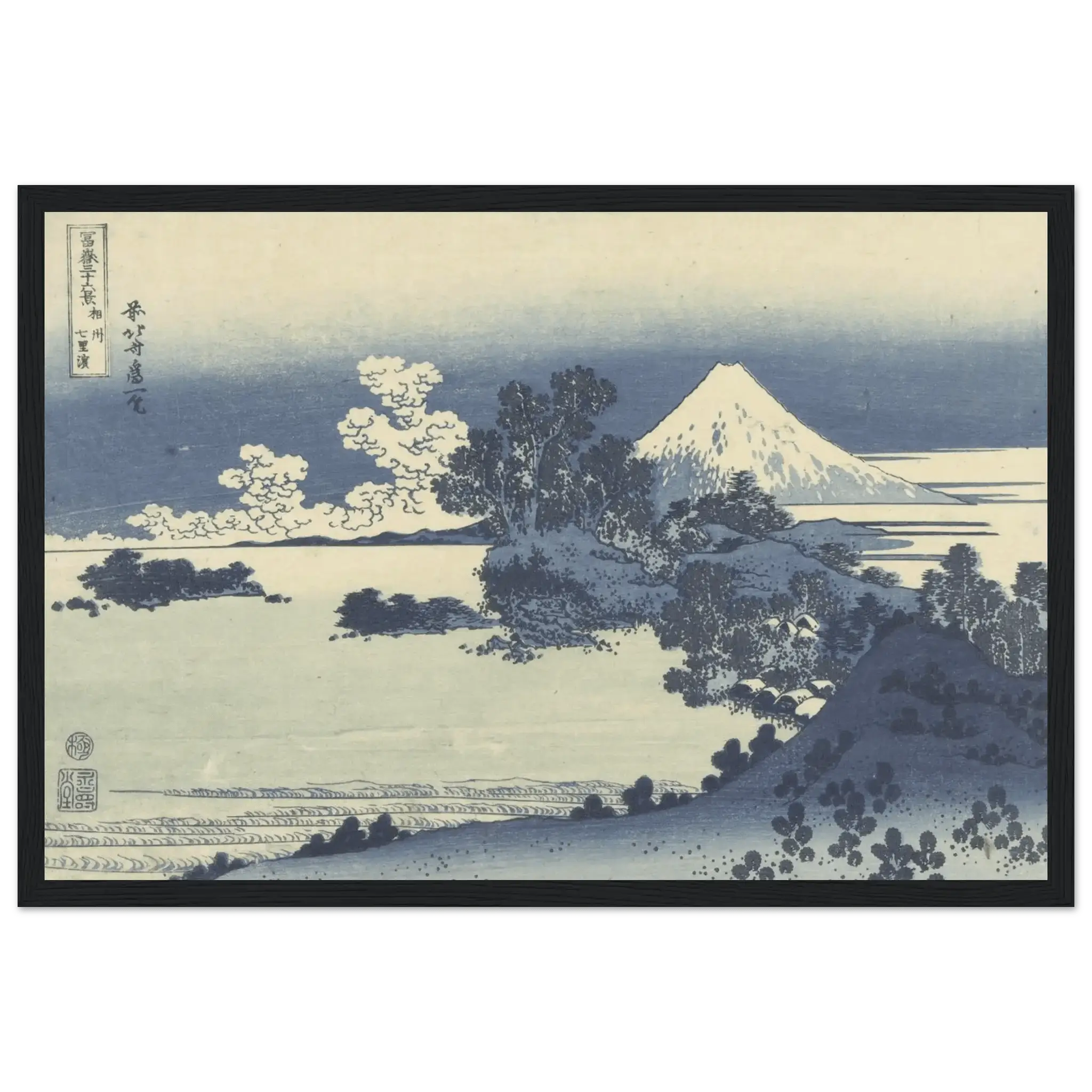 Blick auf den Fuji über den Suwa - See - Gerahmte Eleganz - HINORI