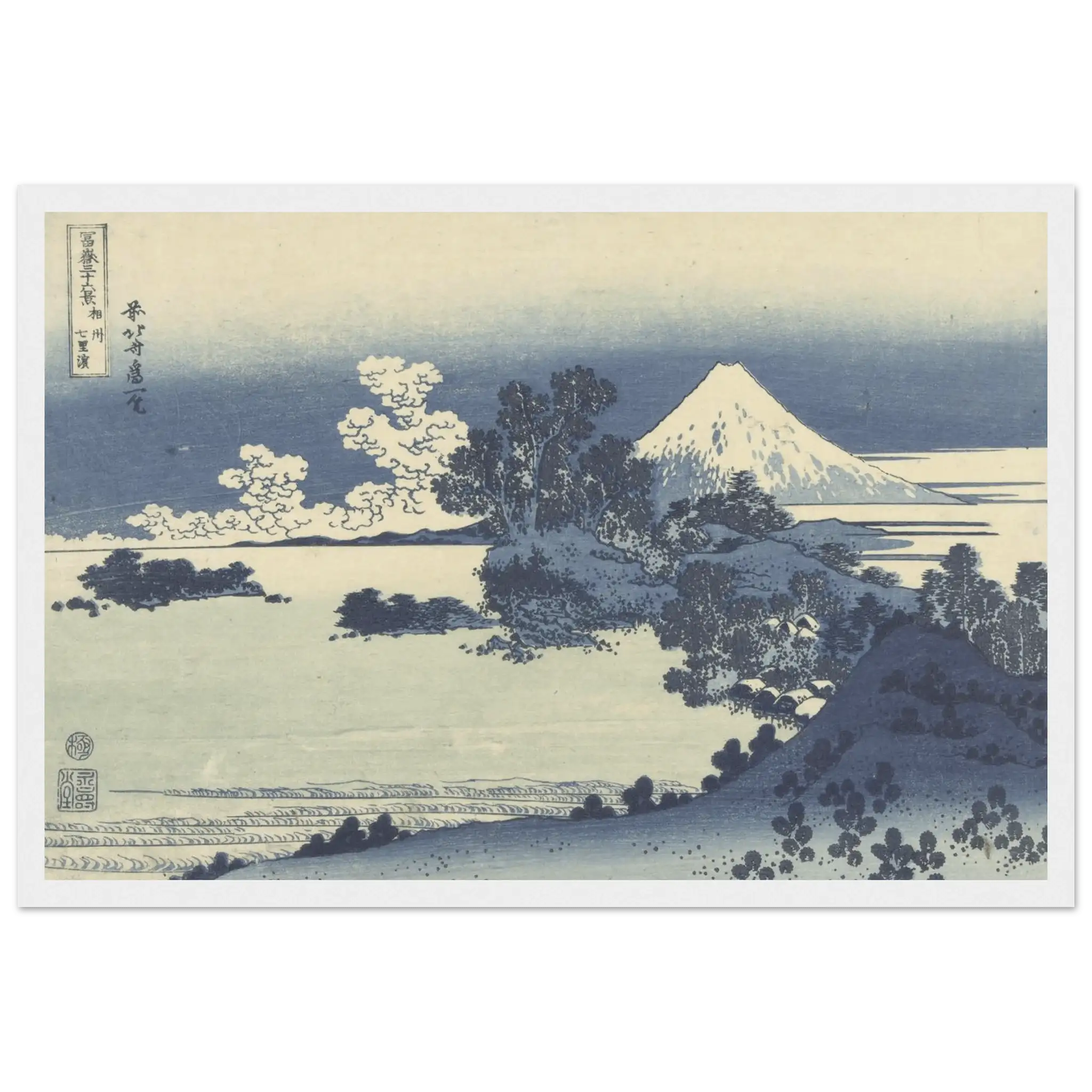 Blick auf den Fuji über den Suwa - See - Gerahmte Eleganz - HINORI