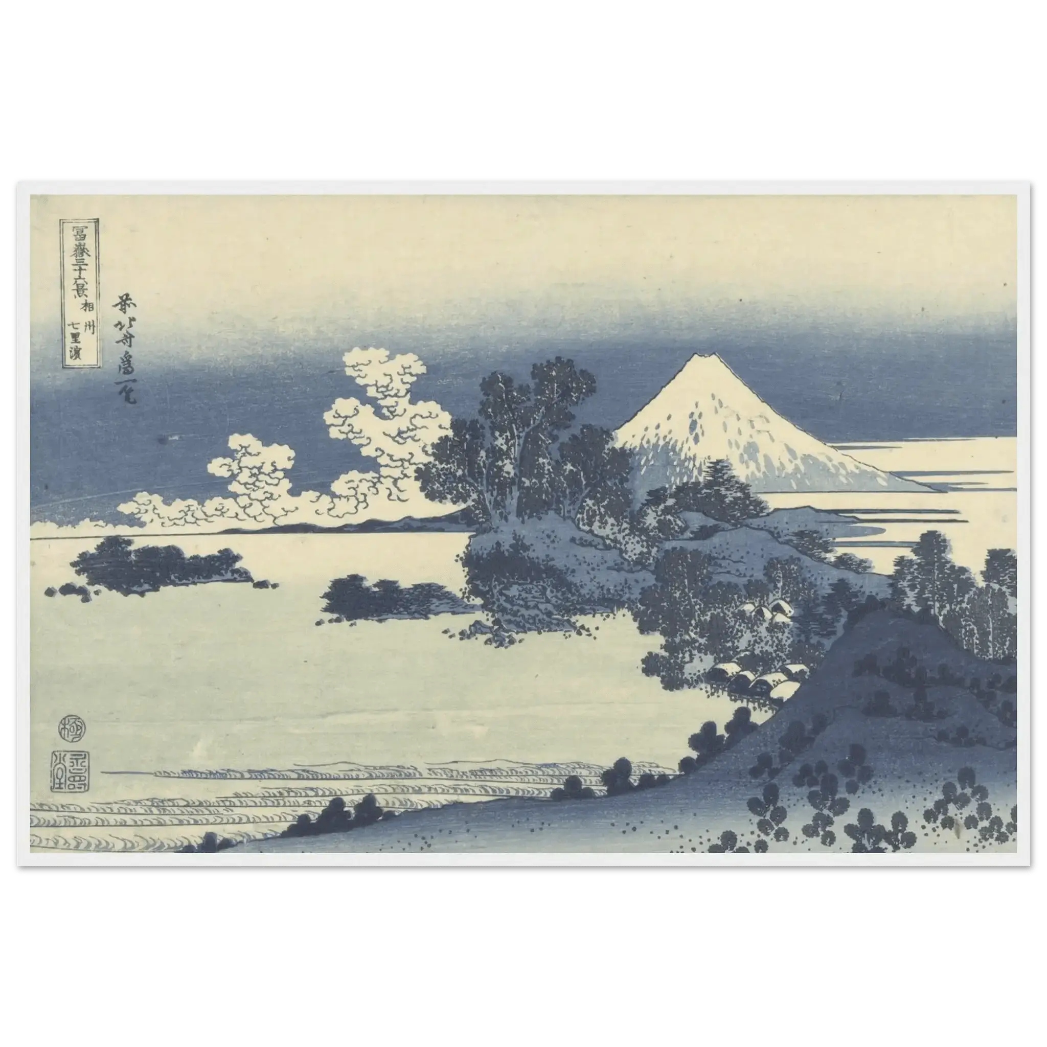 Blick auf den Fuji über den Suwa - See - Gerahmte Eleganz - HINORI