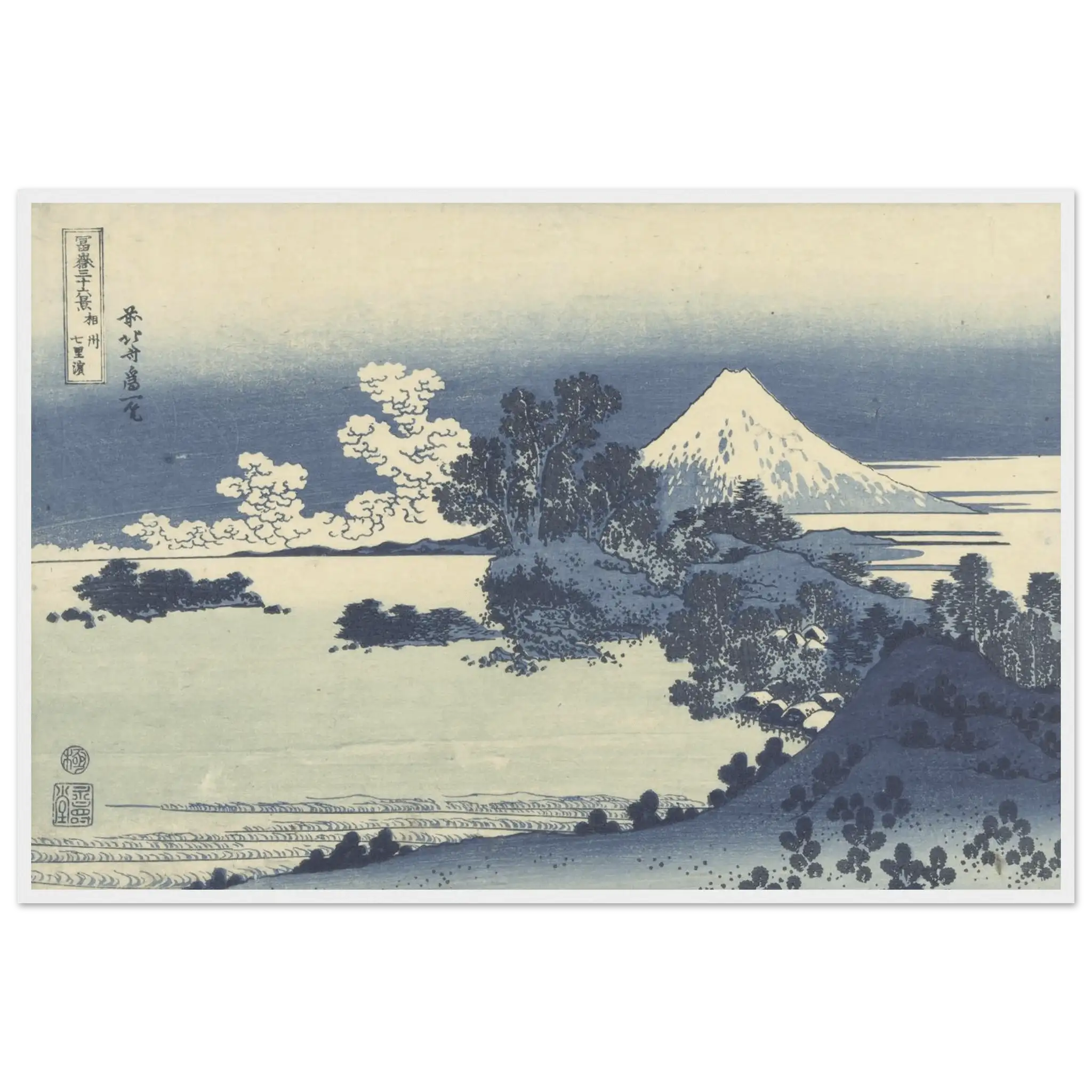 Blick auf den Fuji über den Suwa - See - Gerahmte Eleganz - HINORI