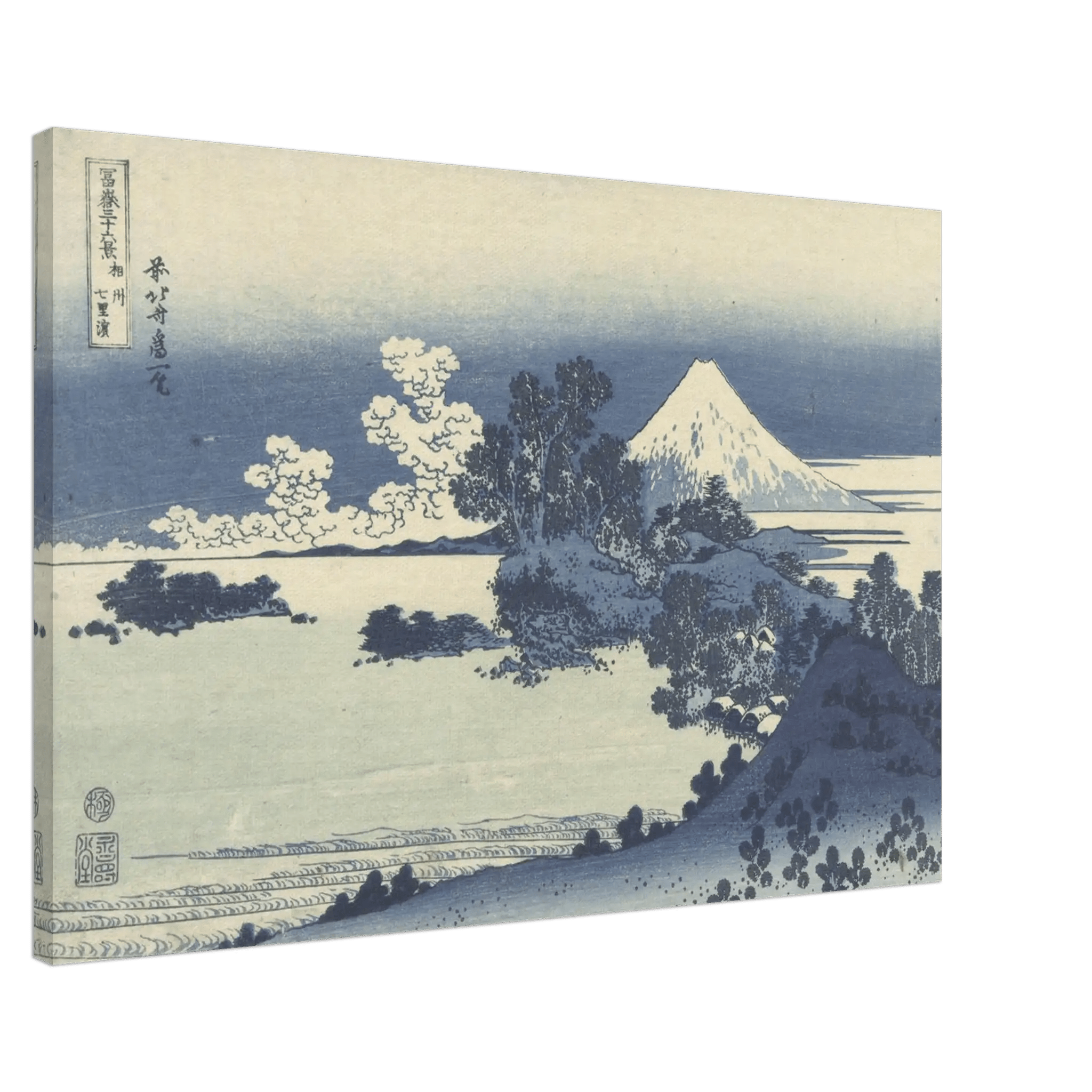 Blick auf den Fuji über den Suwa - See - Leinwand Edition - HINORI