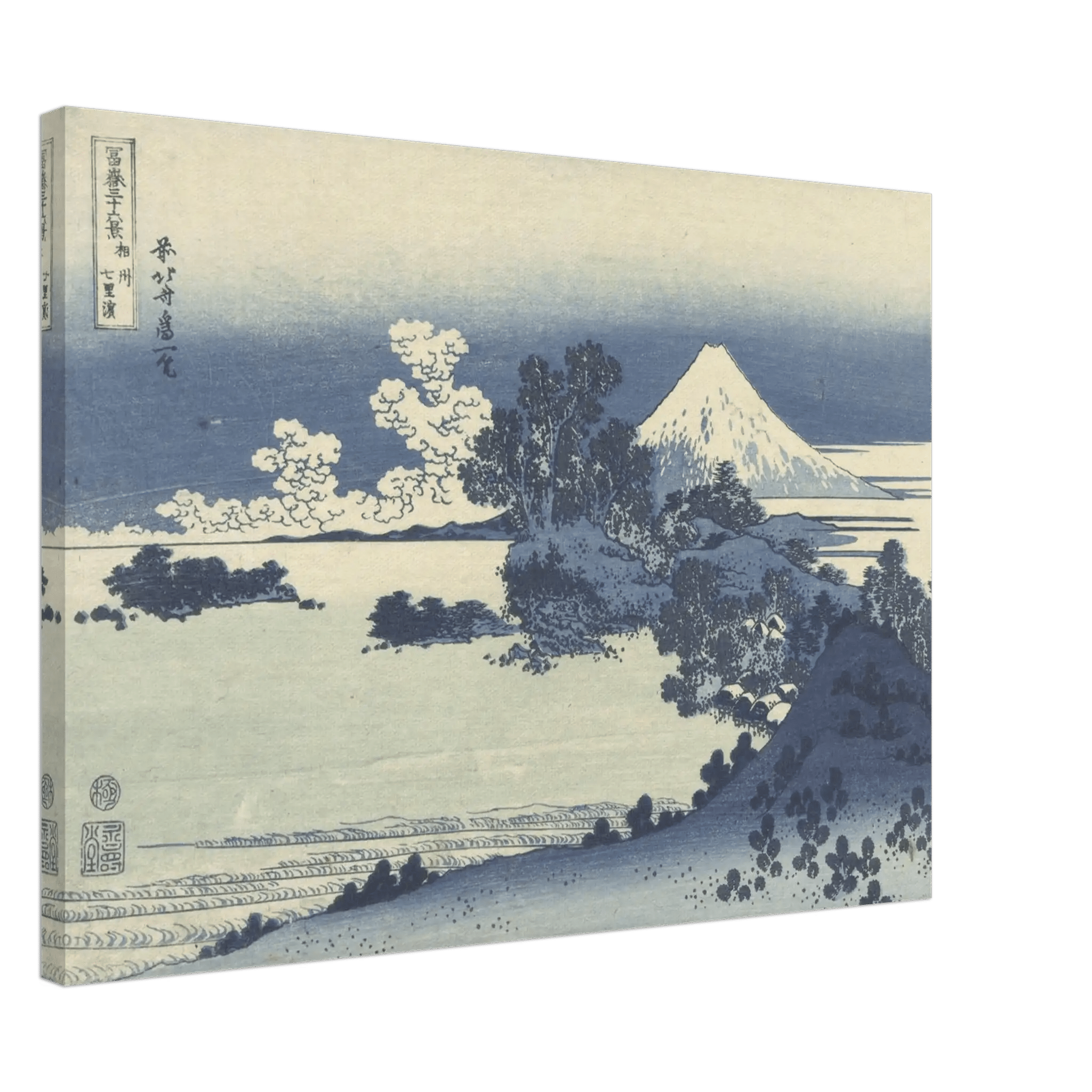 Blick auf den Fuji über den Suwa - See - Leinwand Edition - HINORI