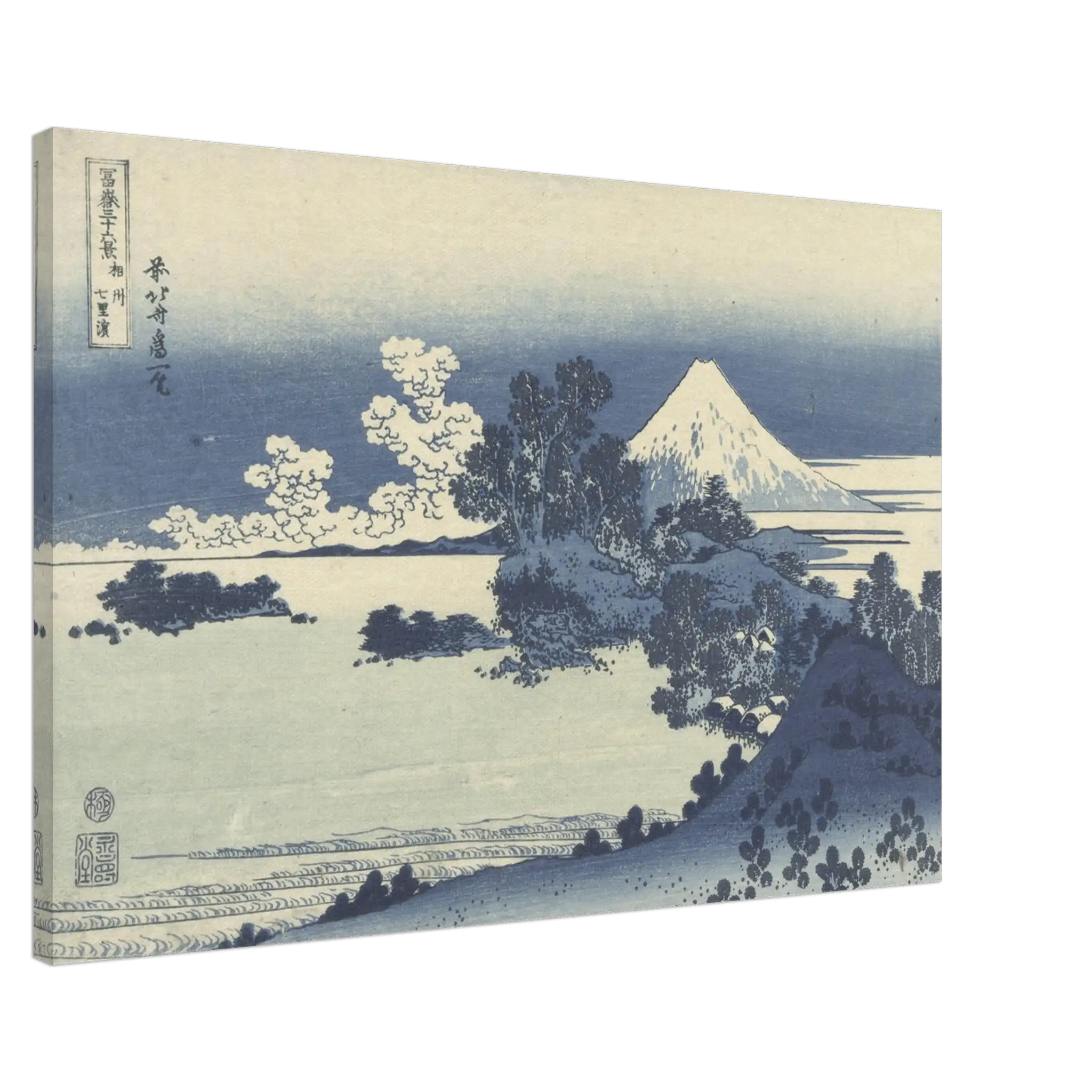 Blick auf den Fuji über den Suwa - See - Leinwand Edition - HINORI