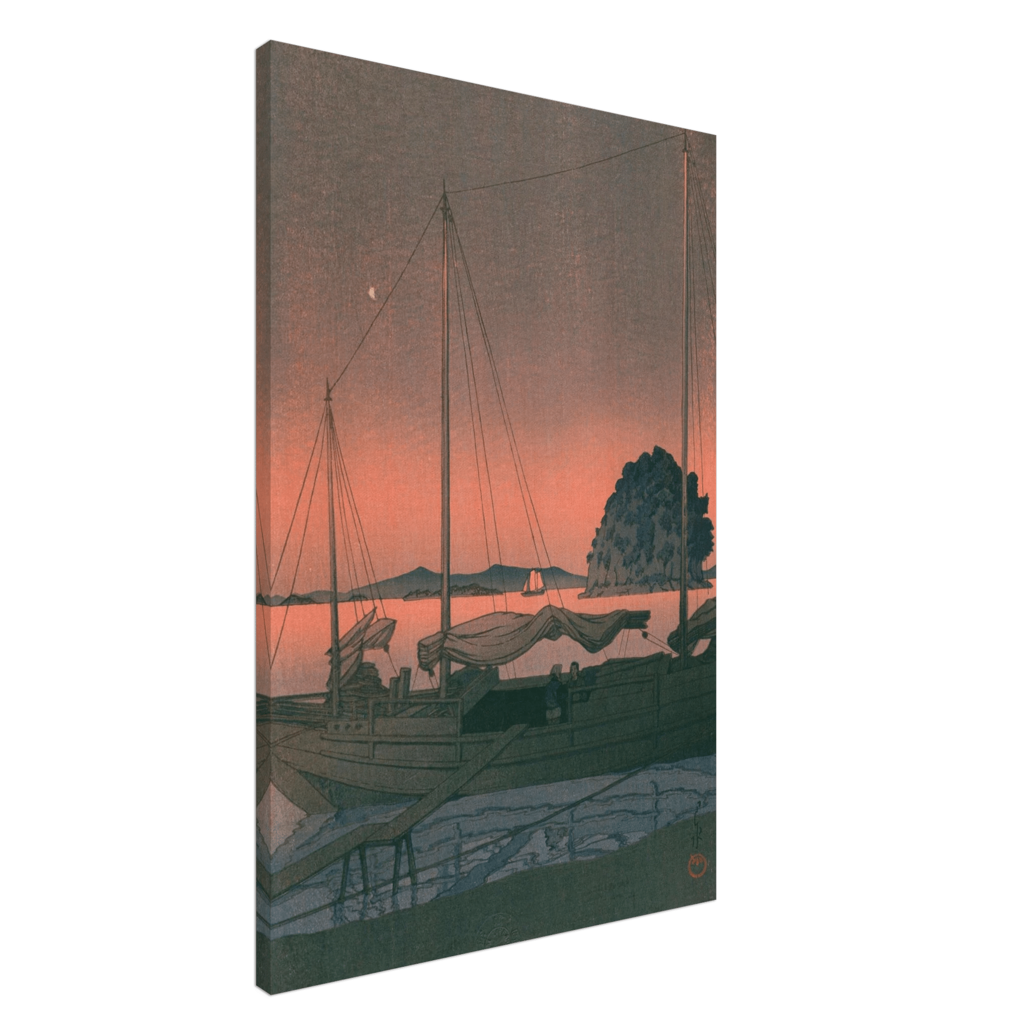Boote im Abendrot - Leinwand Edition - HINORI
