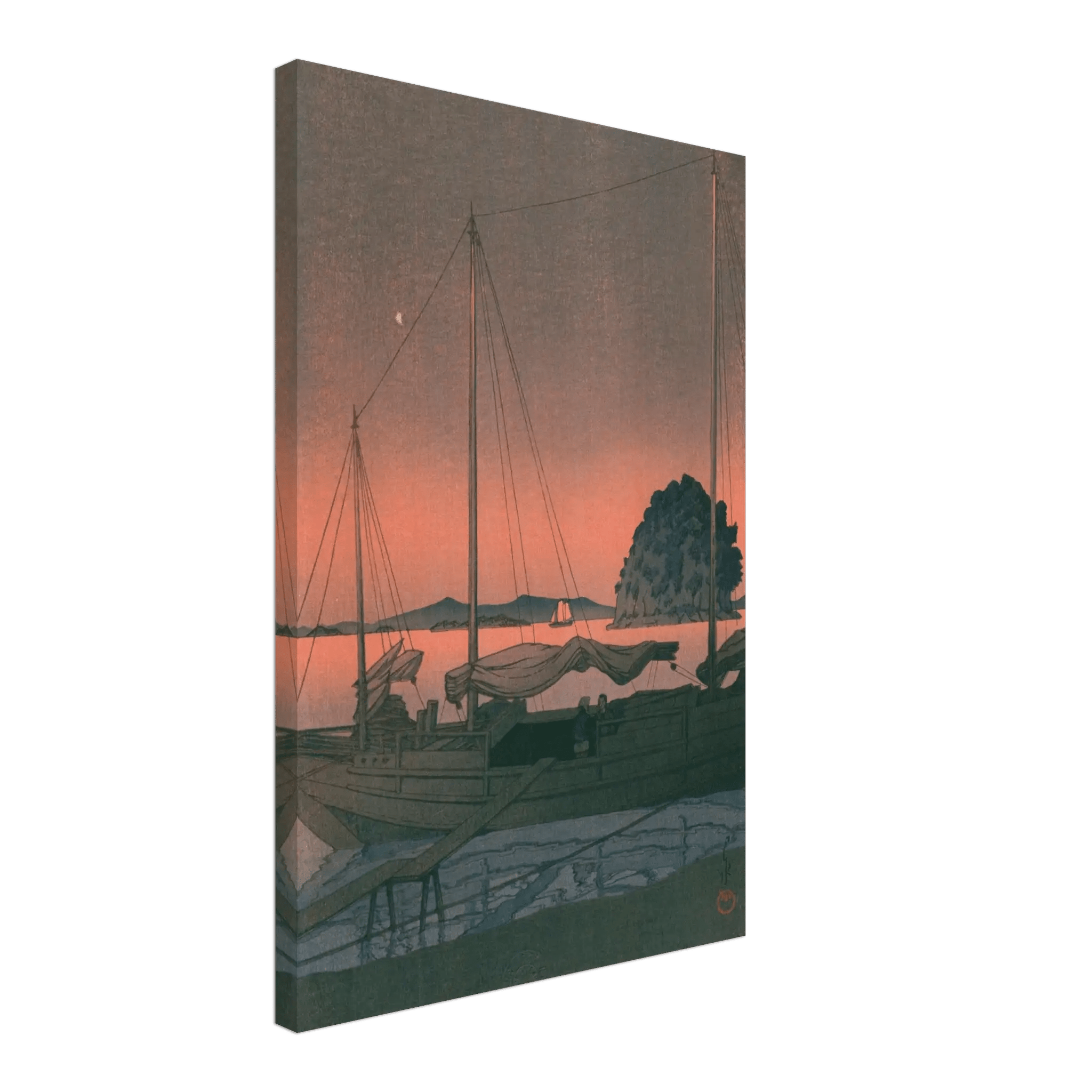 Boote im Abendrot - Leinwand Edition - HINORI