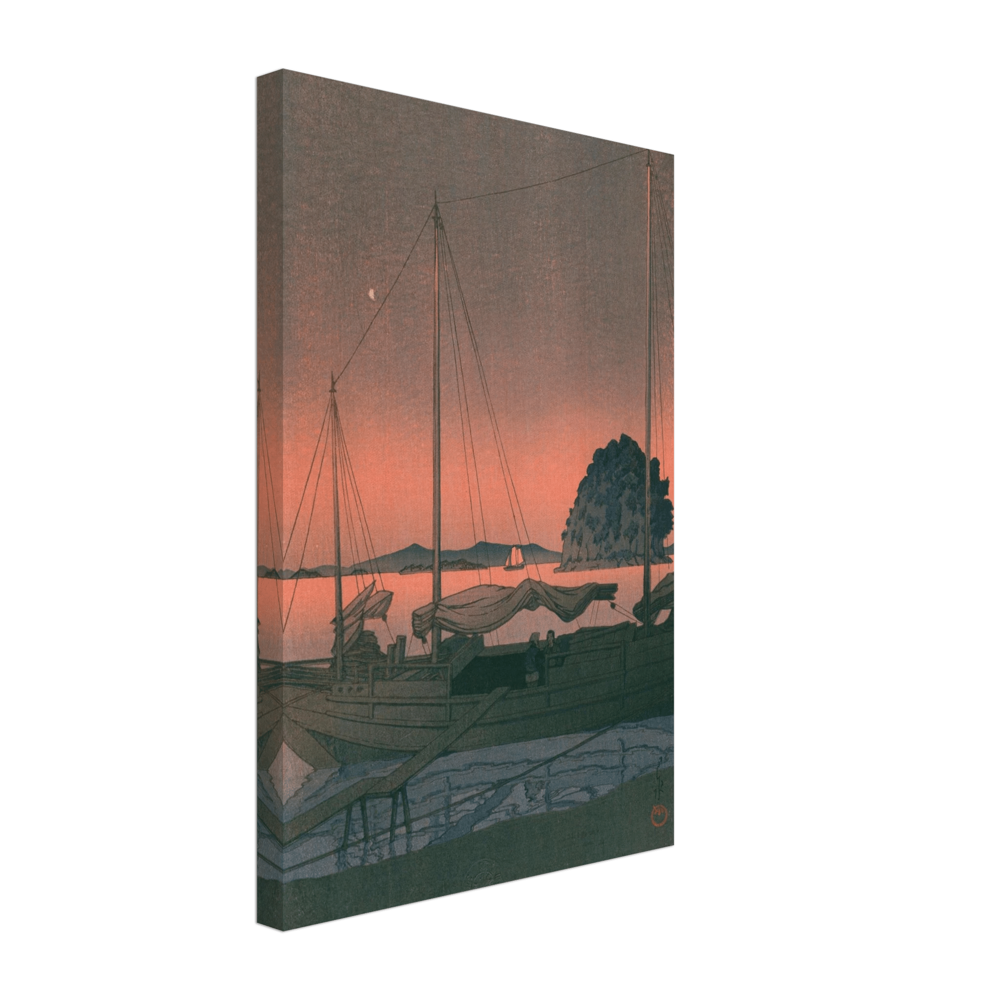 Boote im Abendrot - Leinwand Edition - HINORI