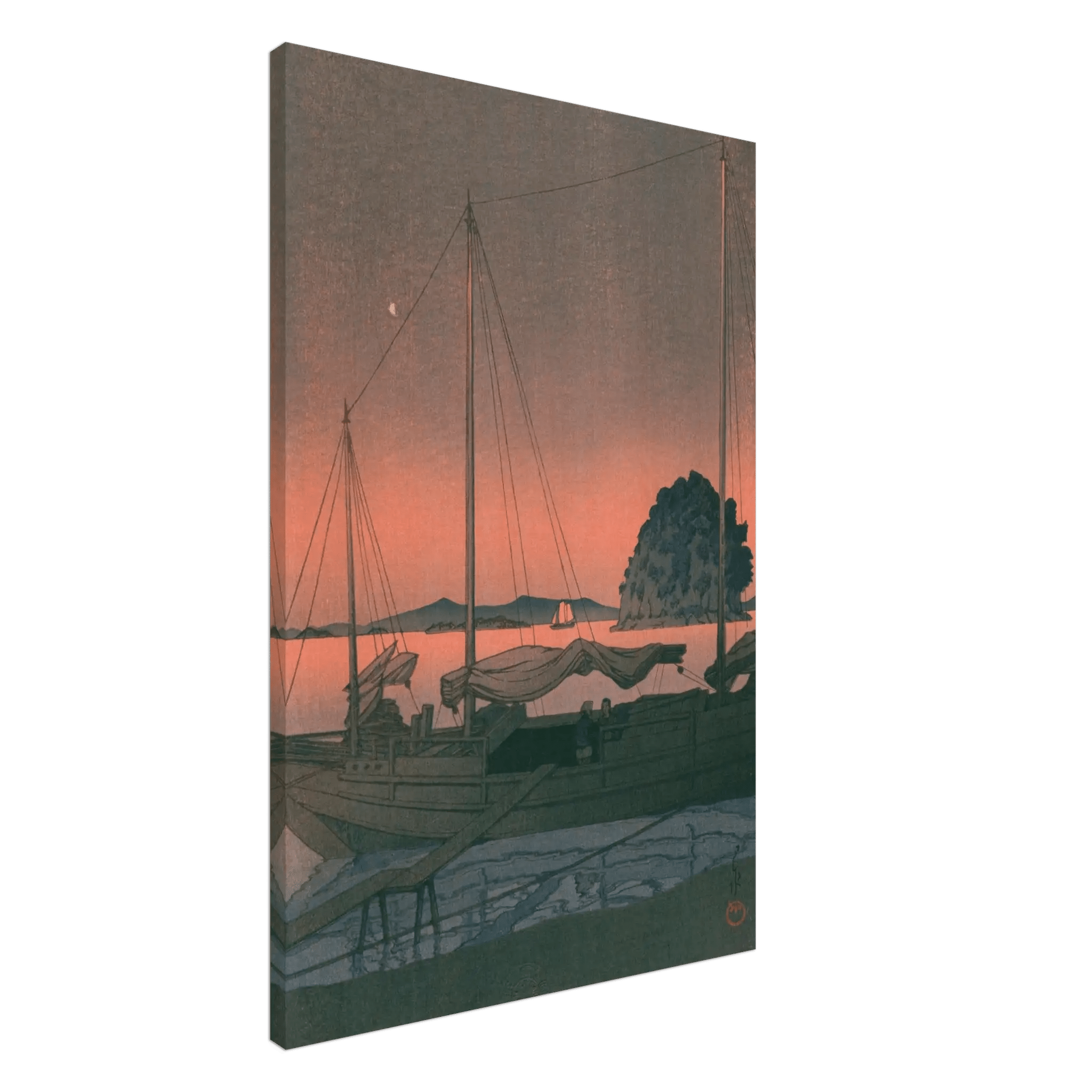 Boote im Abendrot - Leinwand Edition - HINORI