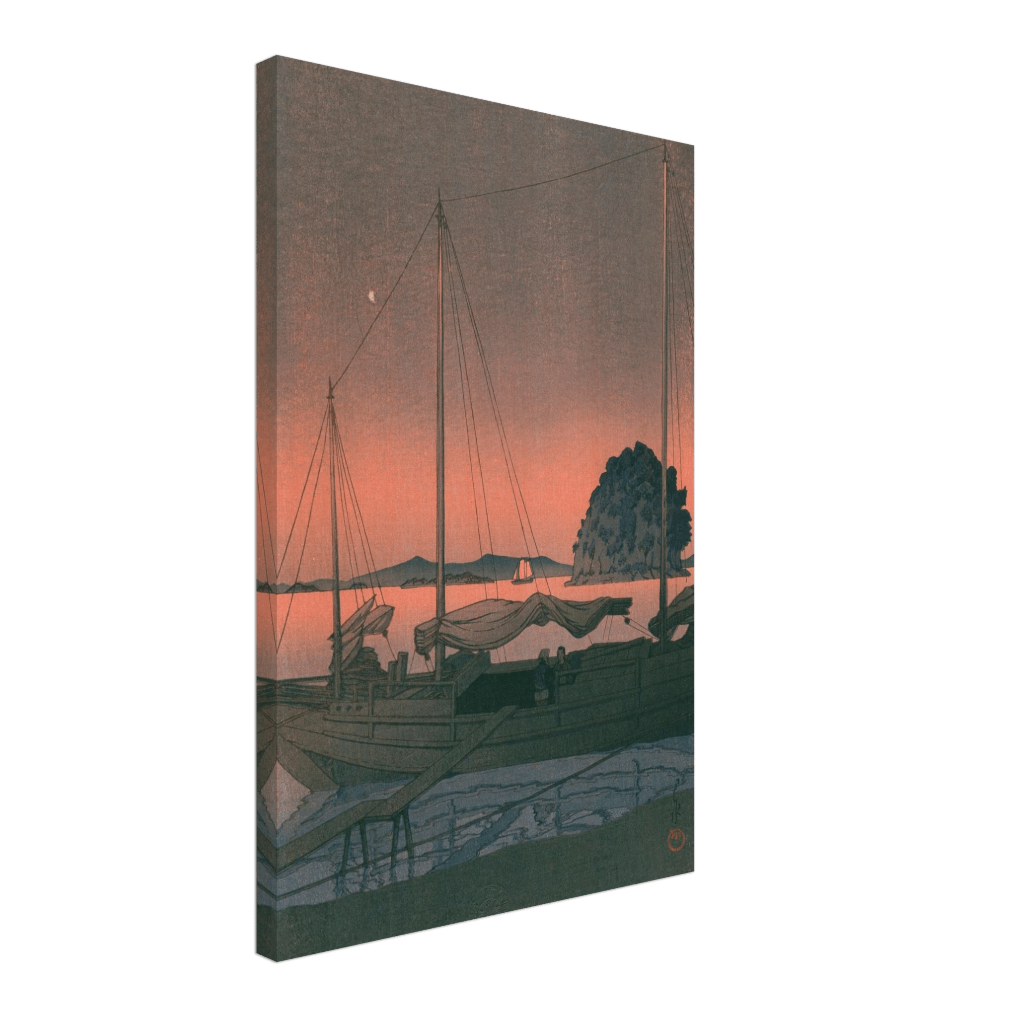 Boote im Abendrot - Leinwand Edition - HINORI