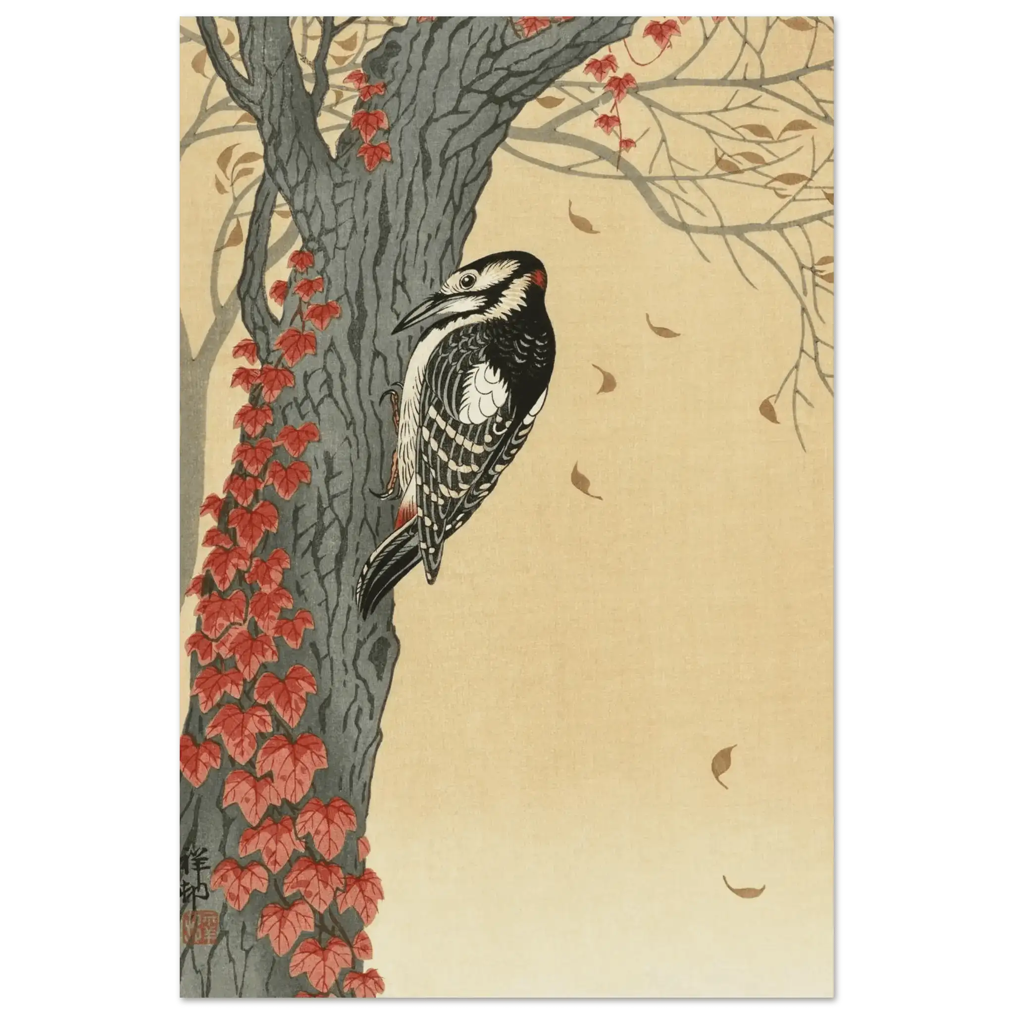 Buntspecht im Herbstlaub - Fine Art Prints - HINORI