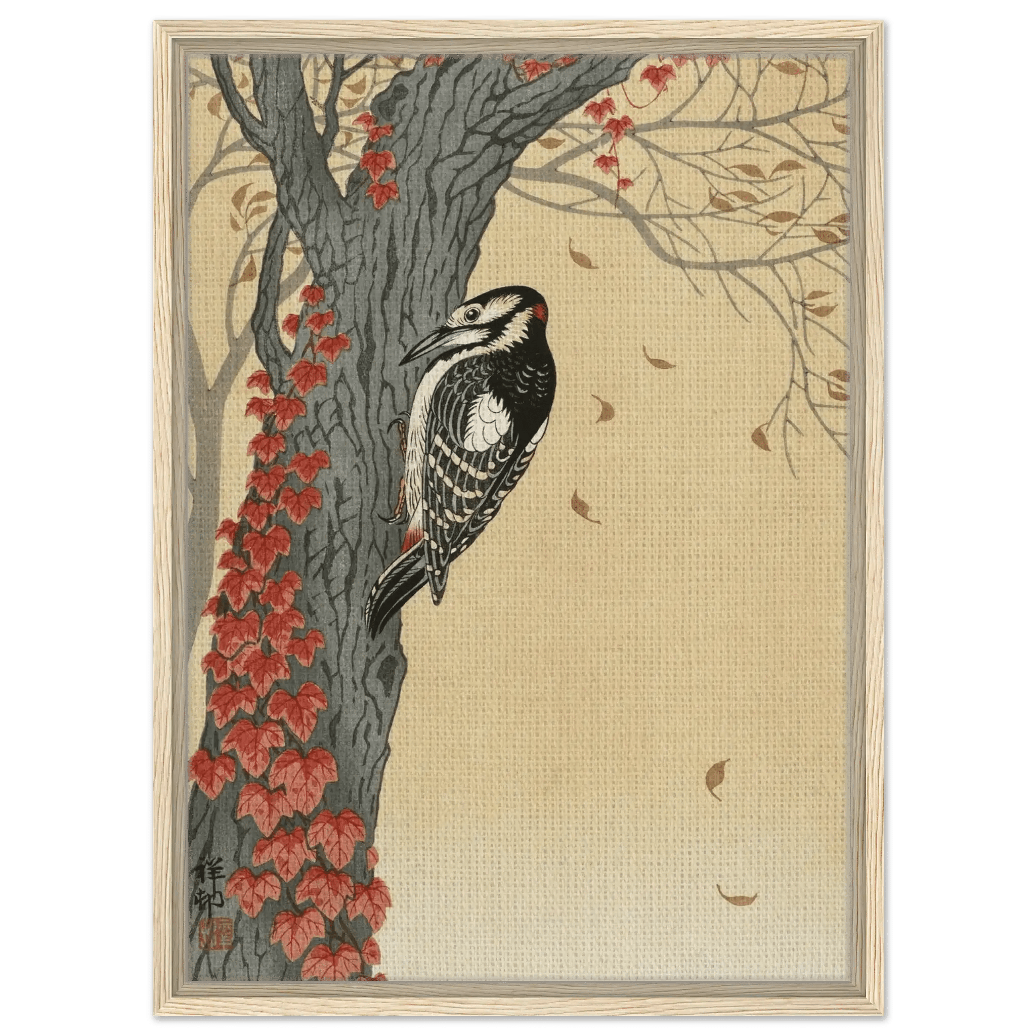 Buntspecht im Herbstlaub - Signature Collection - HINORI