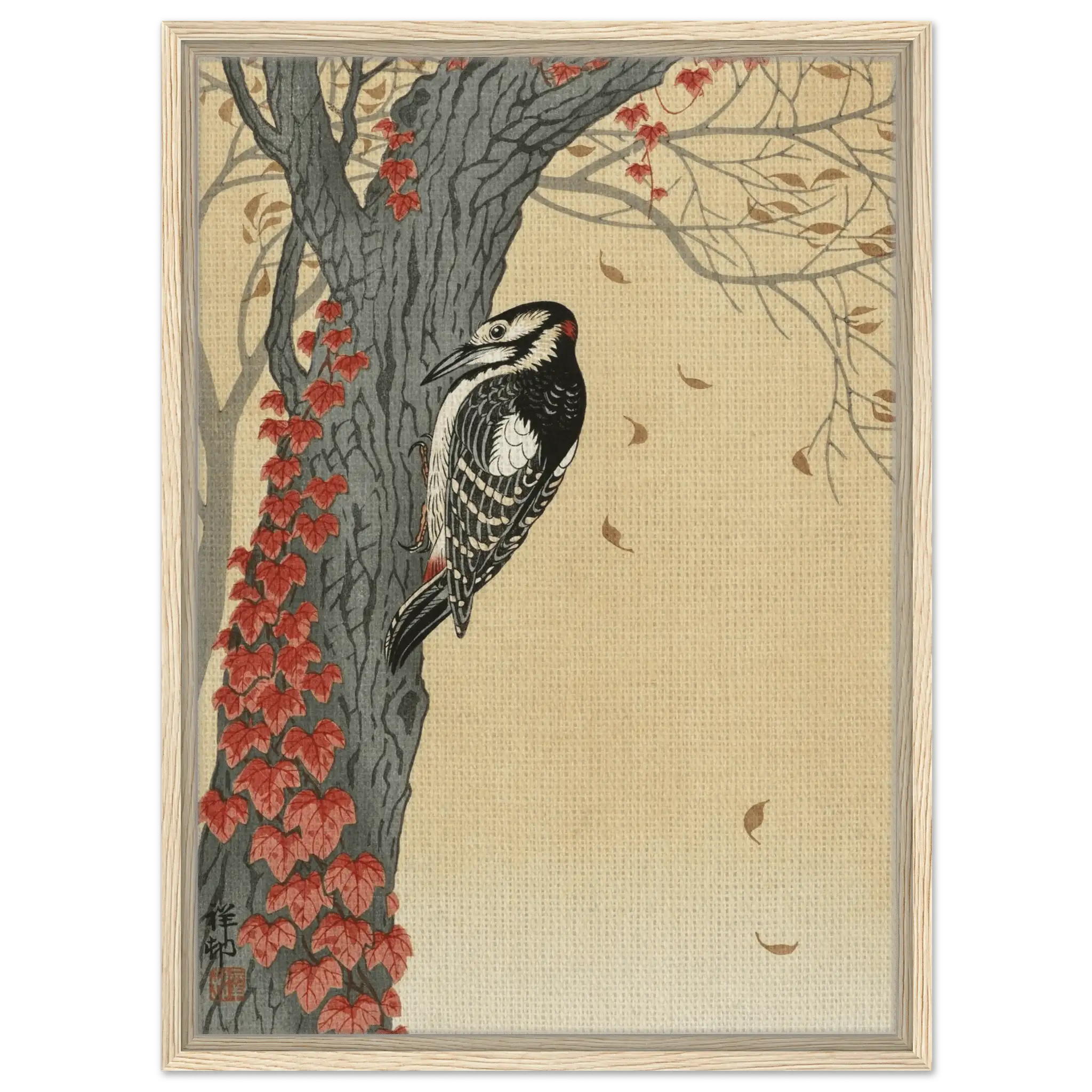 Buntspecht im Herbstlaub - Signature Collection - HINORI