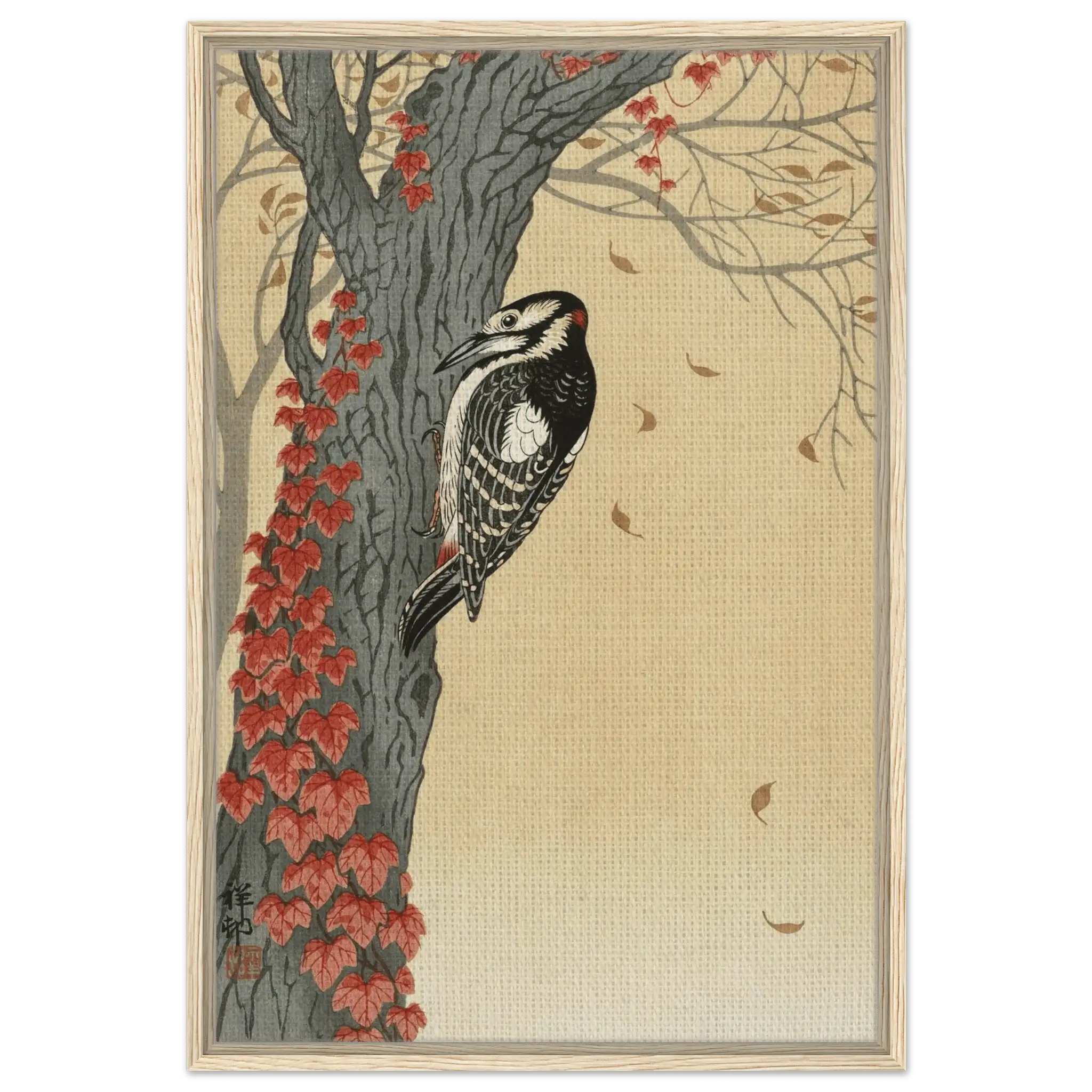 Buntspecht im Herbstlaub - Signature Collection - HINORI