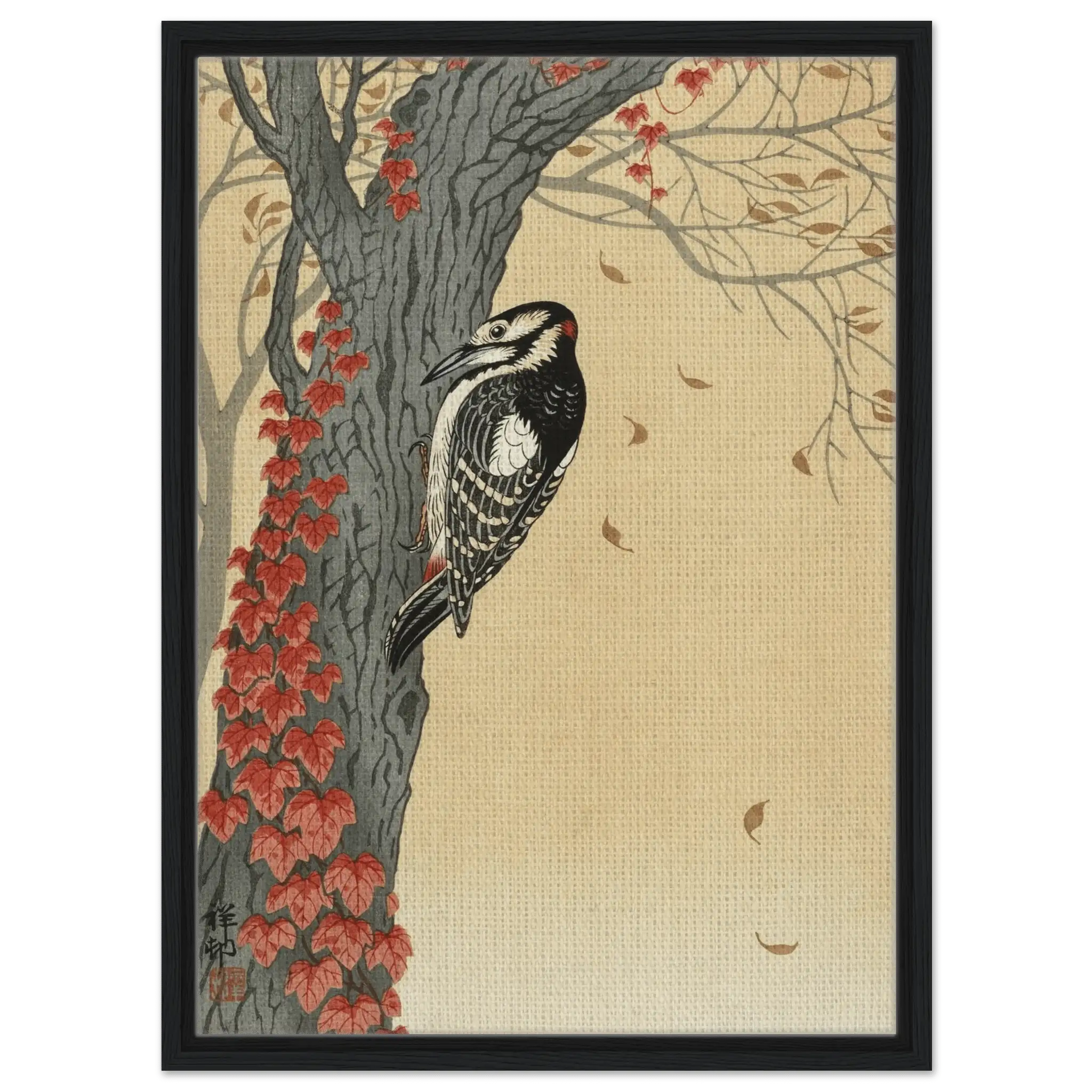 Buntspecht im Herbstlaub - Signature Collection - HINORI