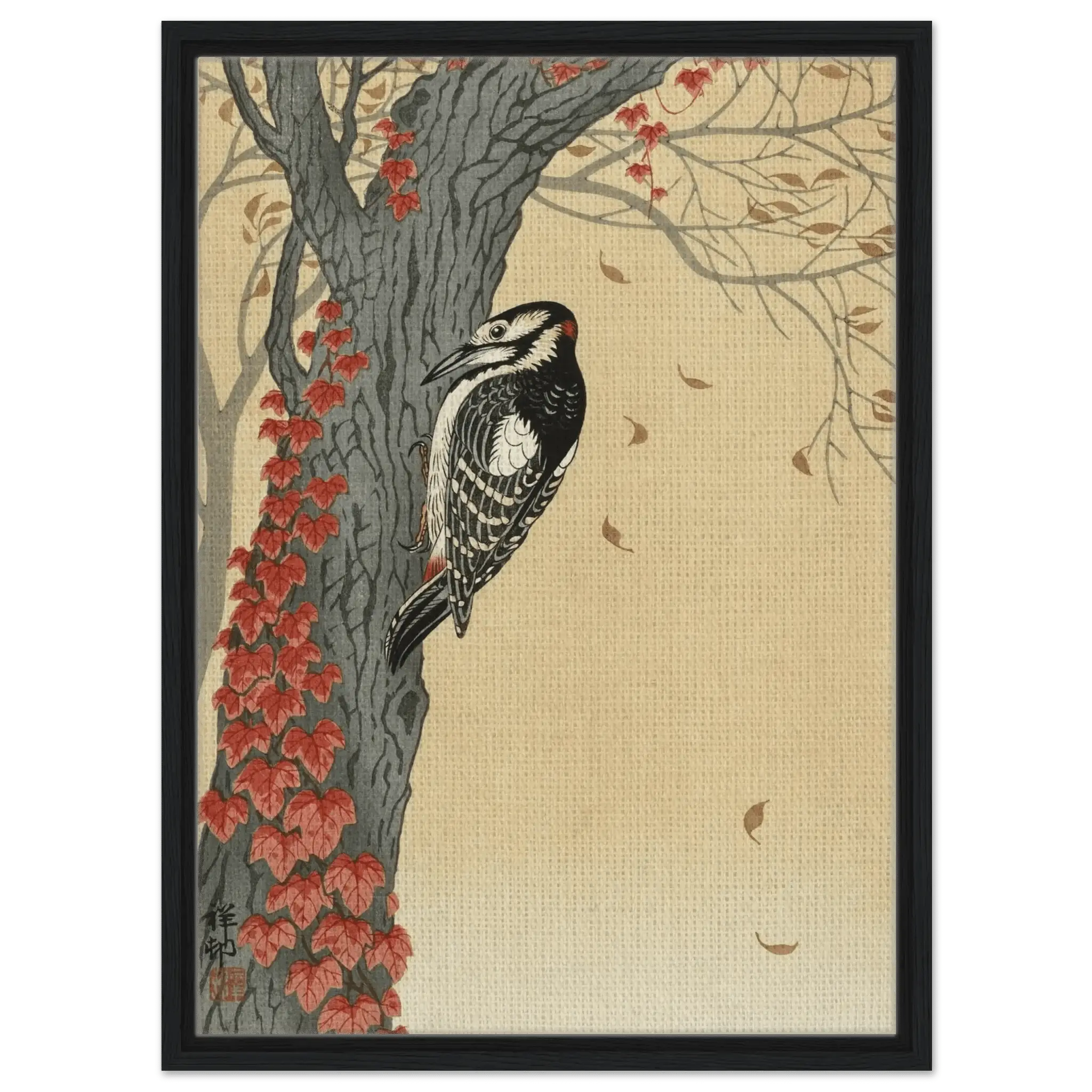 Buntspecht im Herbstlaub - Signature Collection - HINORI