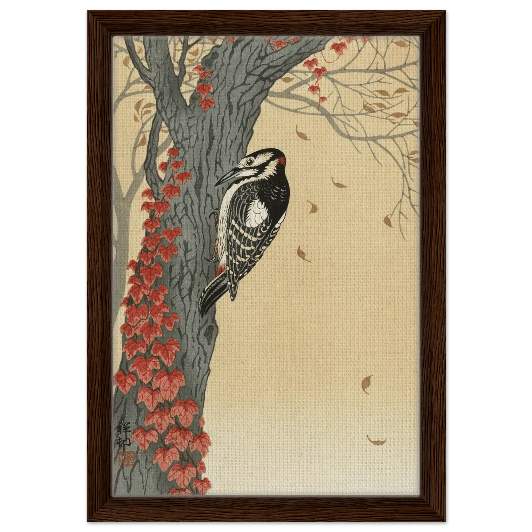 Buntspecht im Herbstlaub - Signature Collection - HINORI