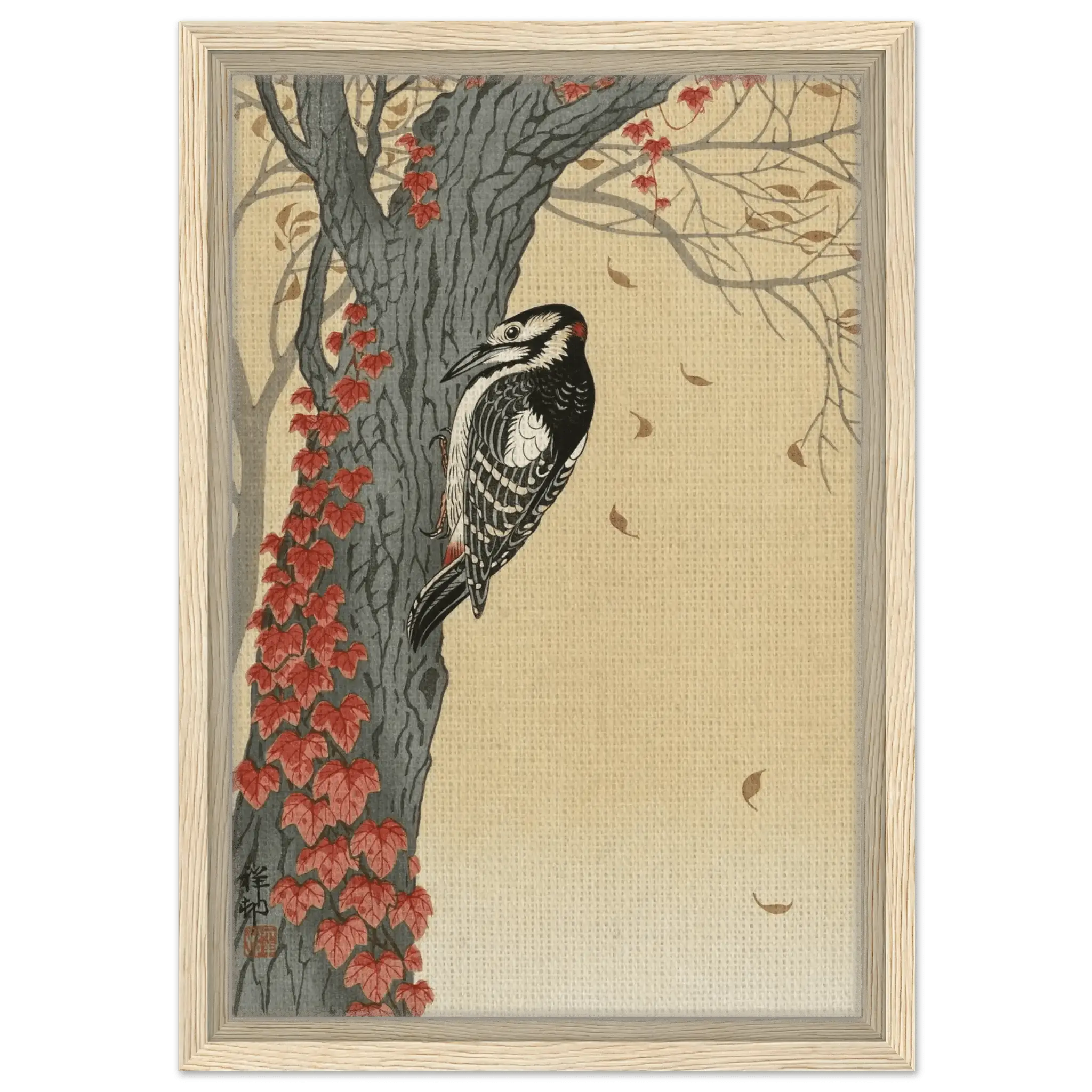 Buntspecht im Herbstlaub - Signature Collection - HINORI