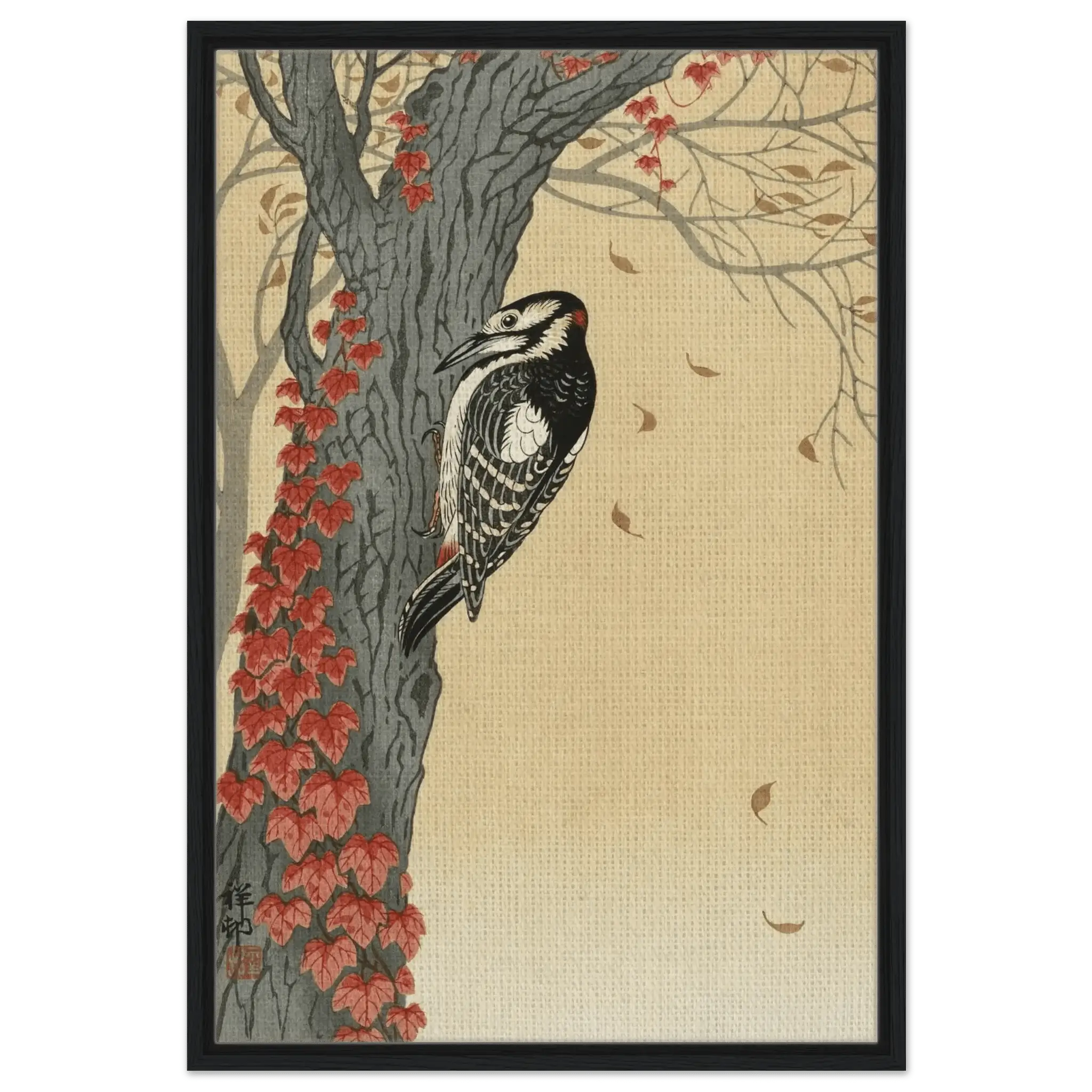 Buntspecht im Herbstlaub - Signature Collection - HINORI