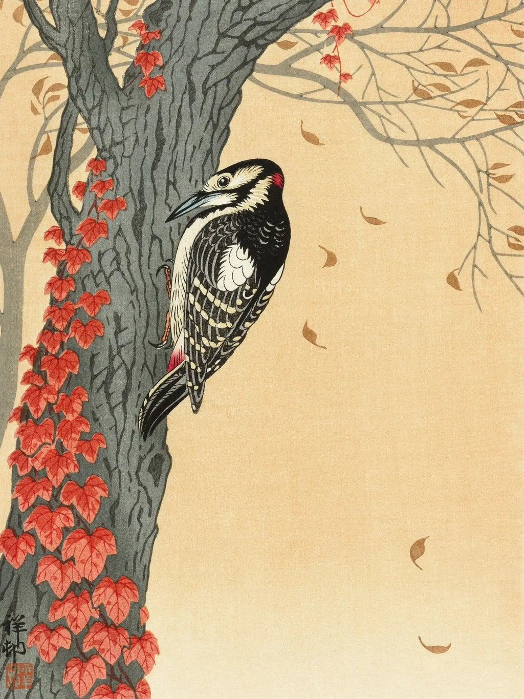 Buntspecht im Herbstlaub - Signature Collection - HINORI