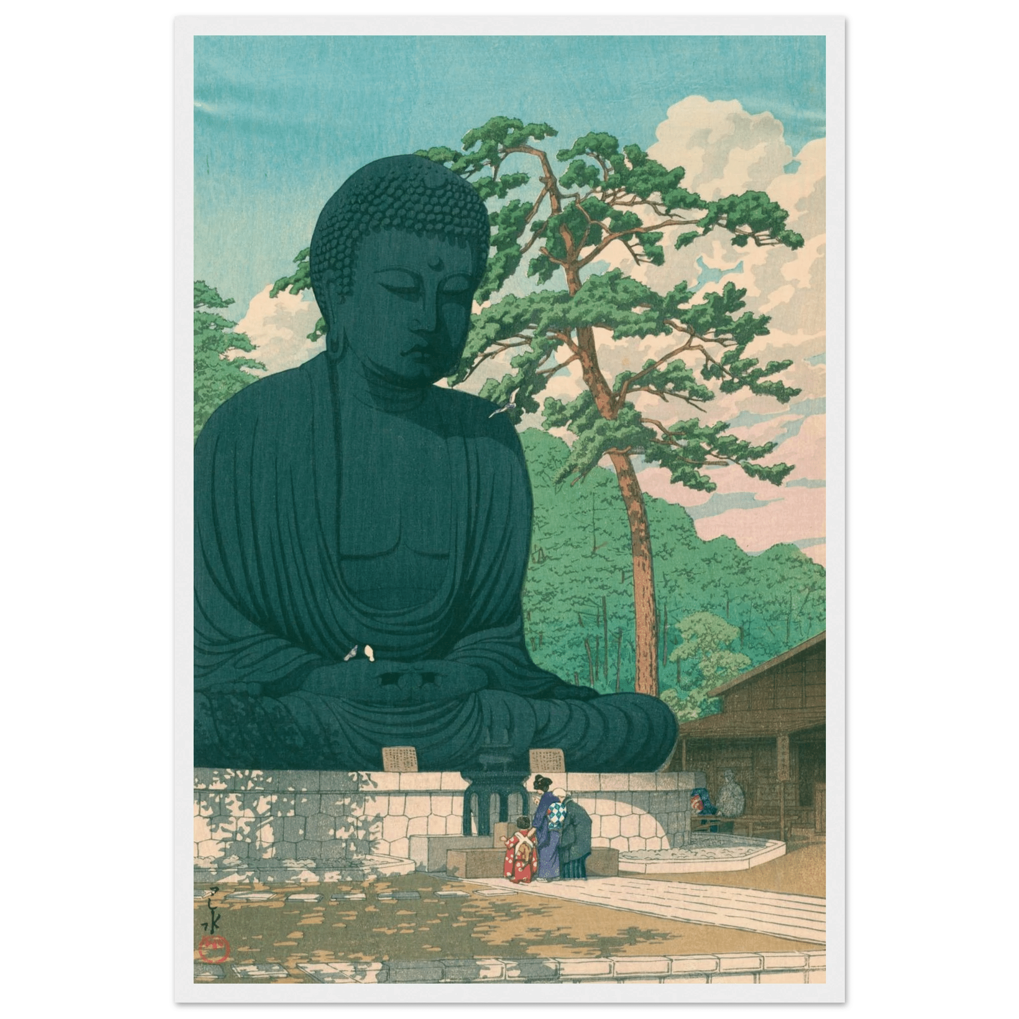 Der Große Buddha von Kamakura - Gerahmte Eleganz - HINORI