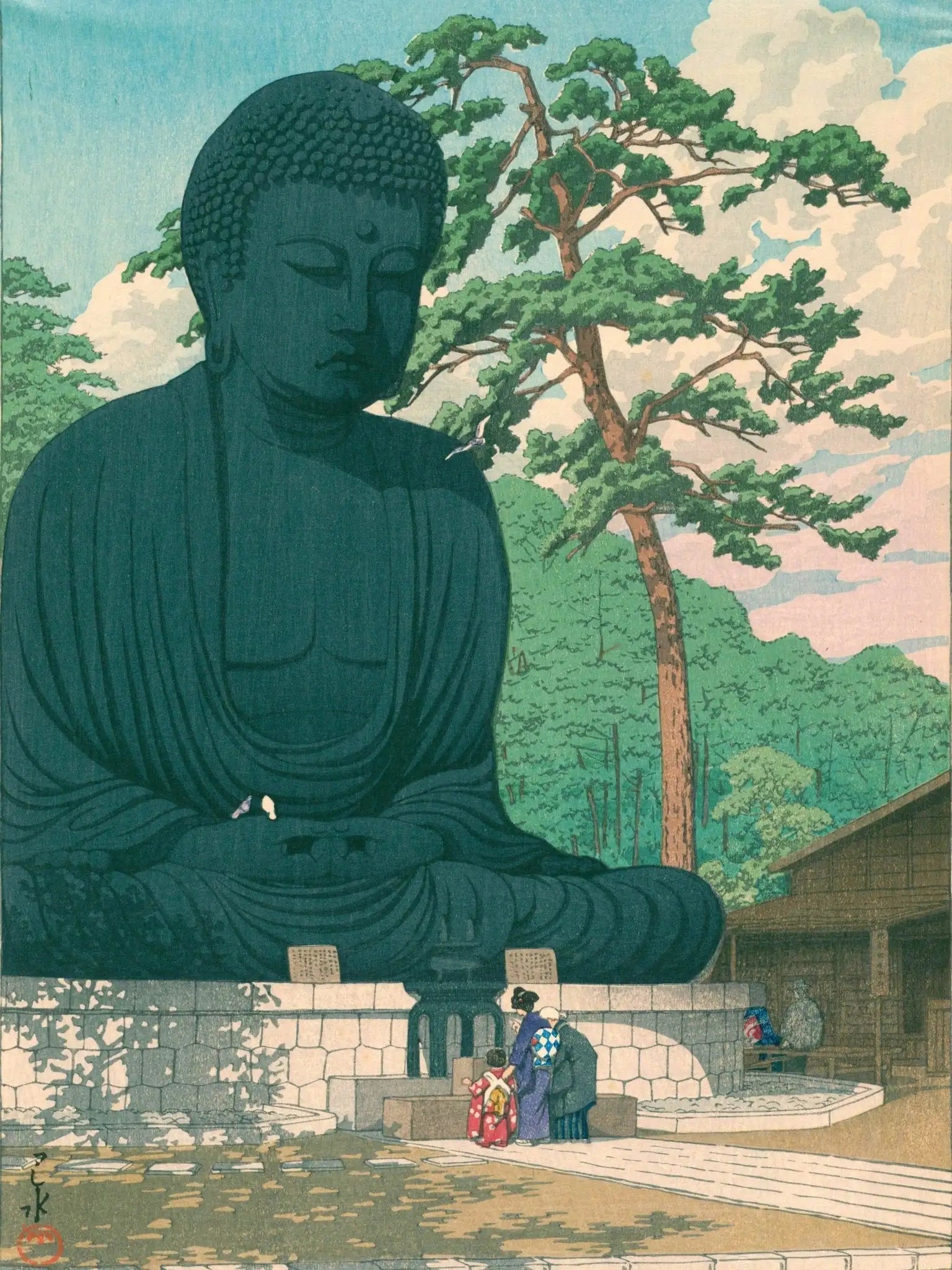 Der Große Buddha von Kamakura - Gerahmte Eleganz - HINORI
