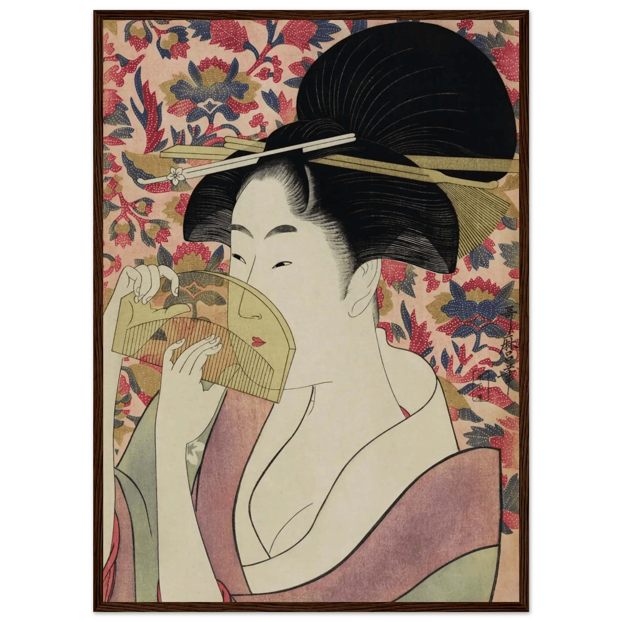Die Frau mit dem Kamm - Gerahmte Eleganz - HINORI