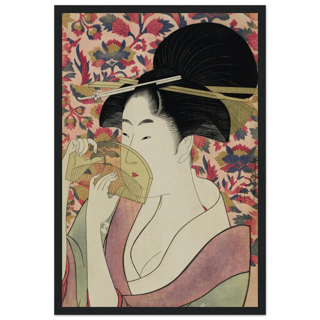 Die Frau mit dem Kamm - Gerahmte Eleganz - HINORI