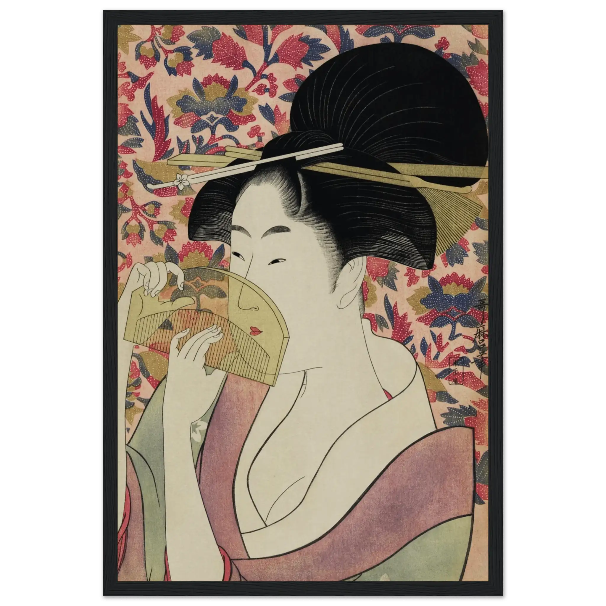 Die Frau mit dem Kamm - Gerahmte Eleganz - HINORI