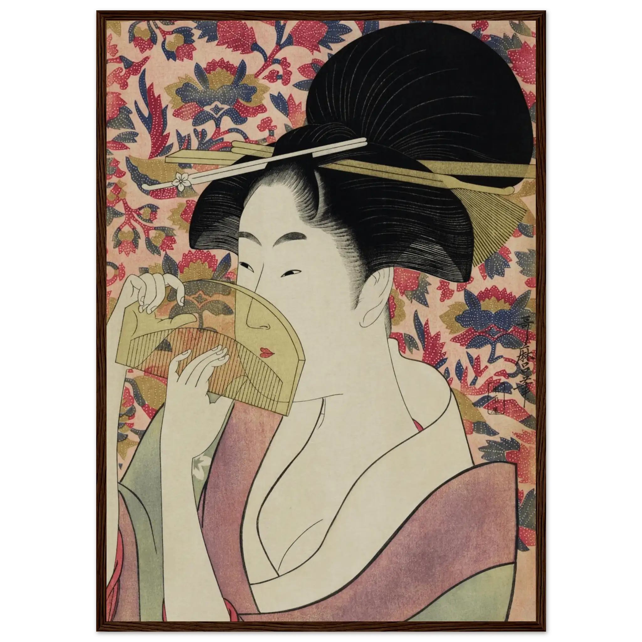 Die Frau mit dem Kamm - Gerahmte Eleganz - HINORI