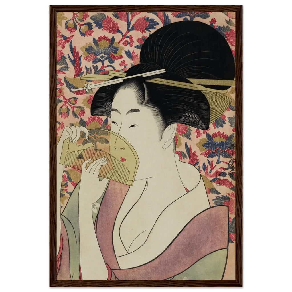 Die Frau mit dem Kamm - Gerahmte Eleganz - HINORI