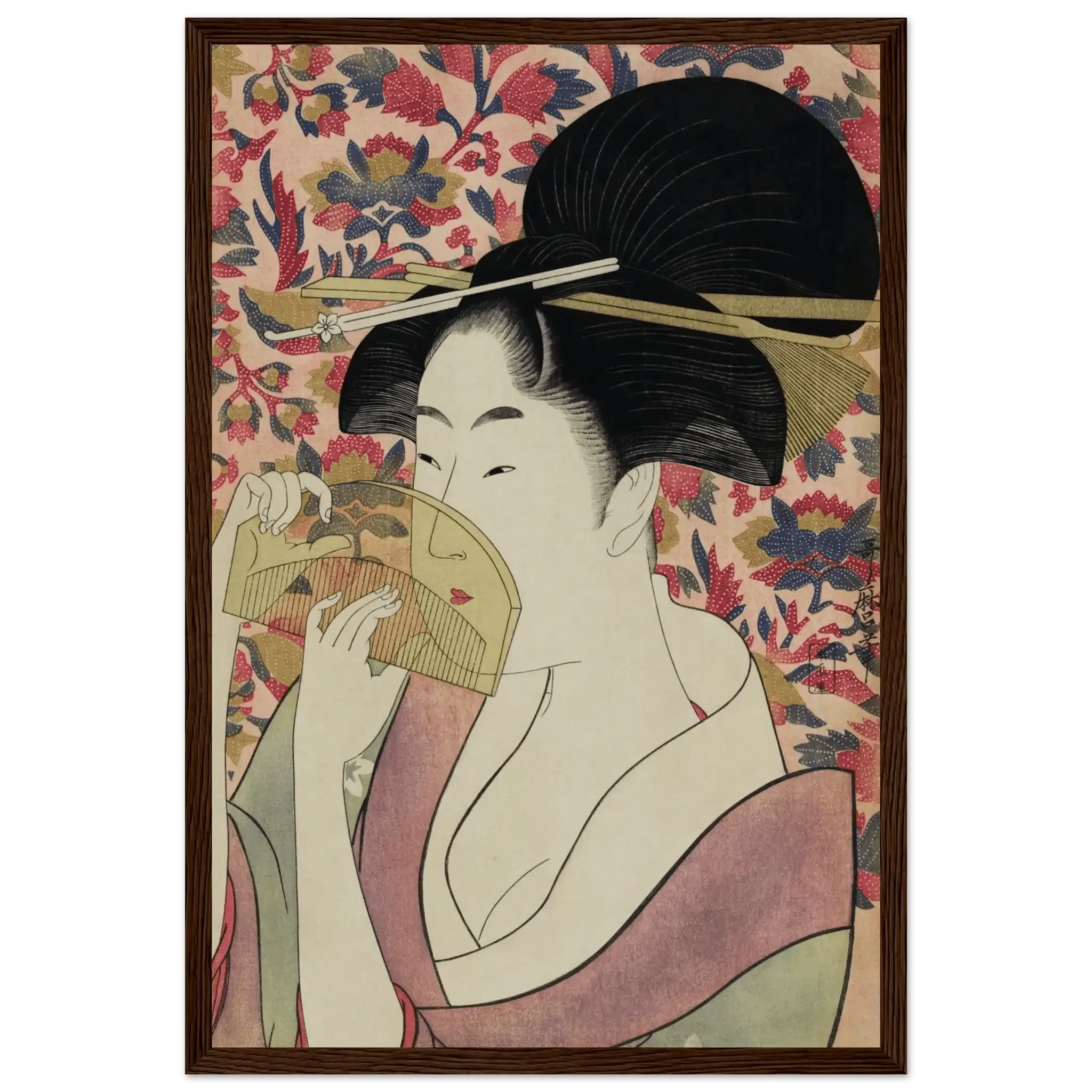 Die Frau mit dem Kamm - Gerahmte Eleganz - HINORI