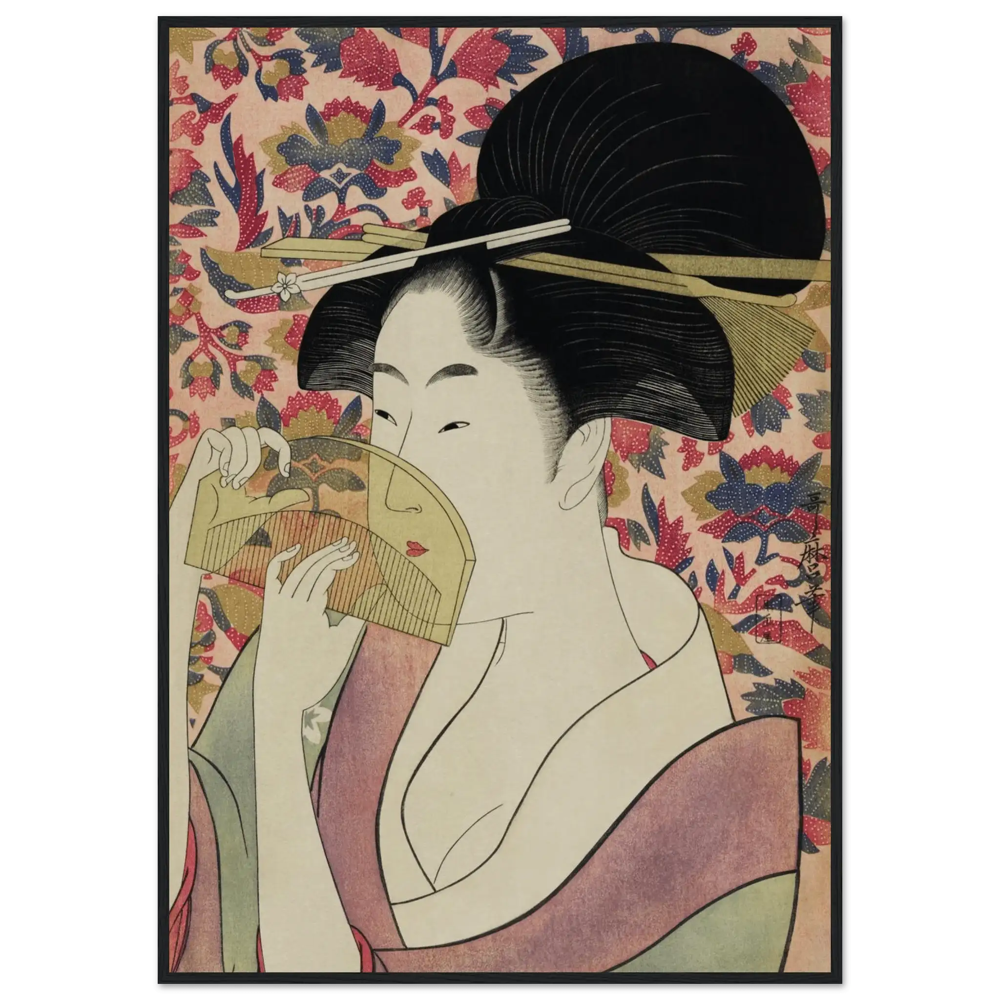 Die Frau mit dem Kamm - Gerahmte Eleganz - HINORI