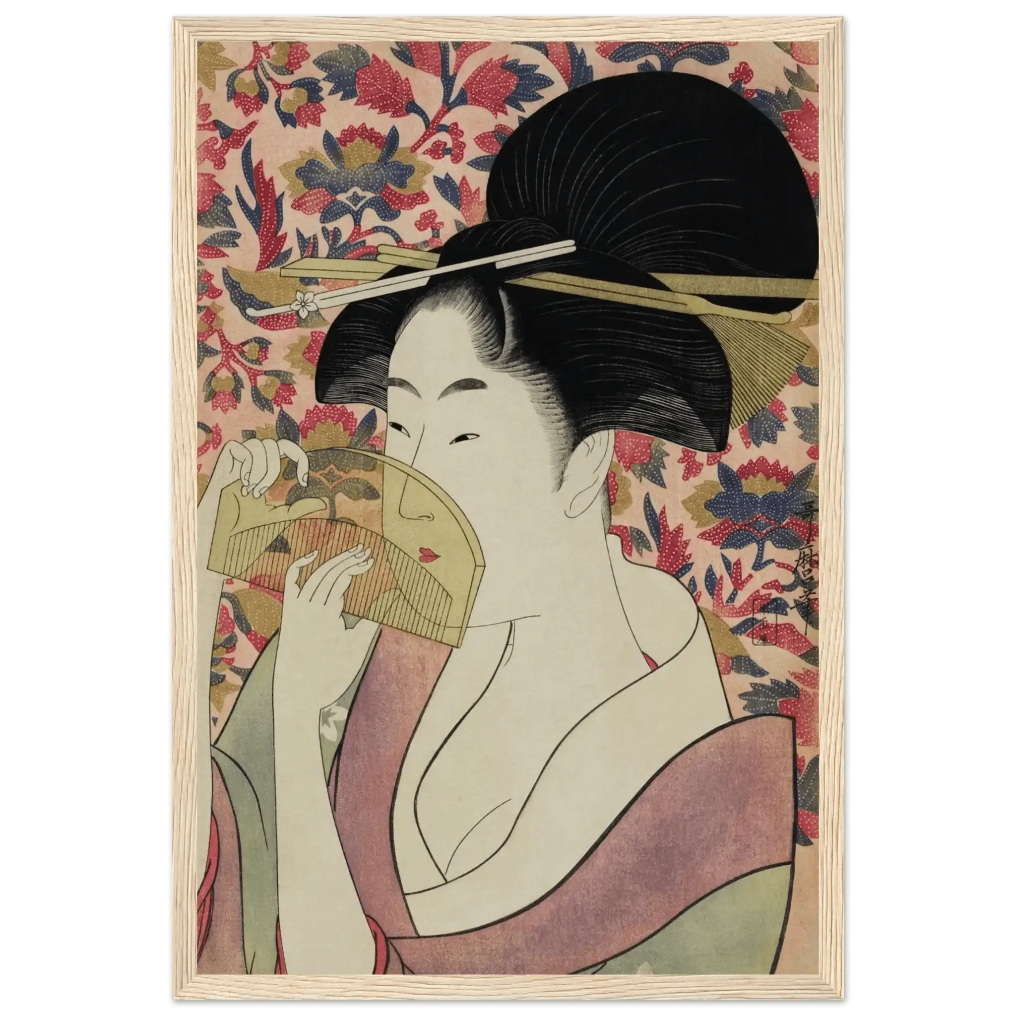 Die Frau mit dem Kamm - Gerahmte Eleganz - HINORI