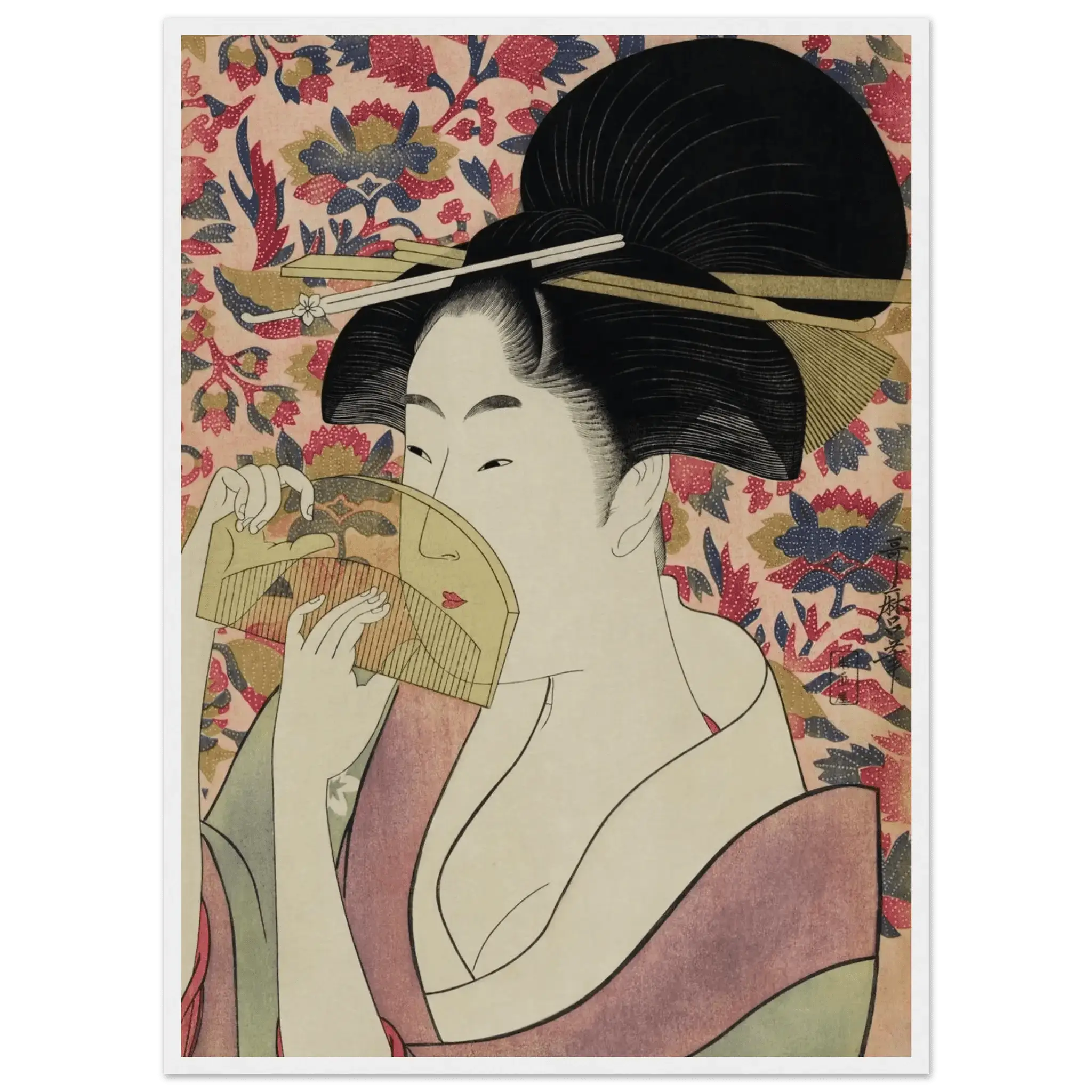 Die Frau mit dem Kamm - Gerahmte Eleganz - HINORI