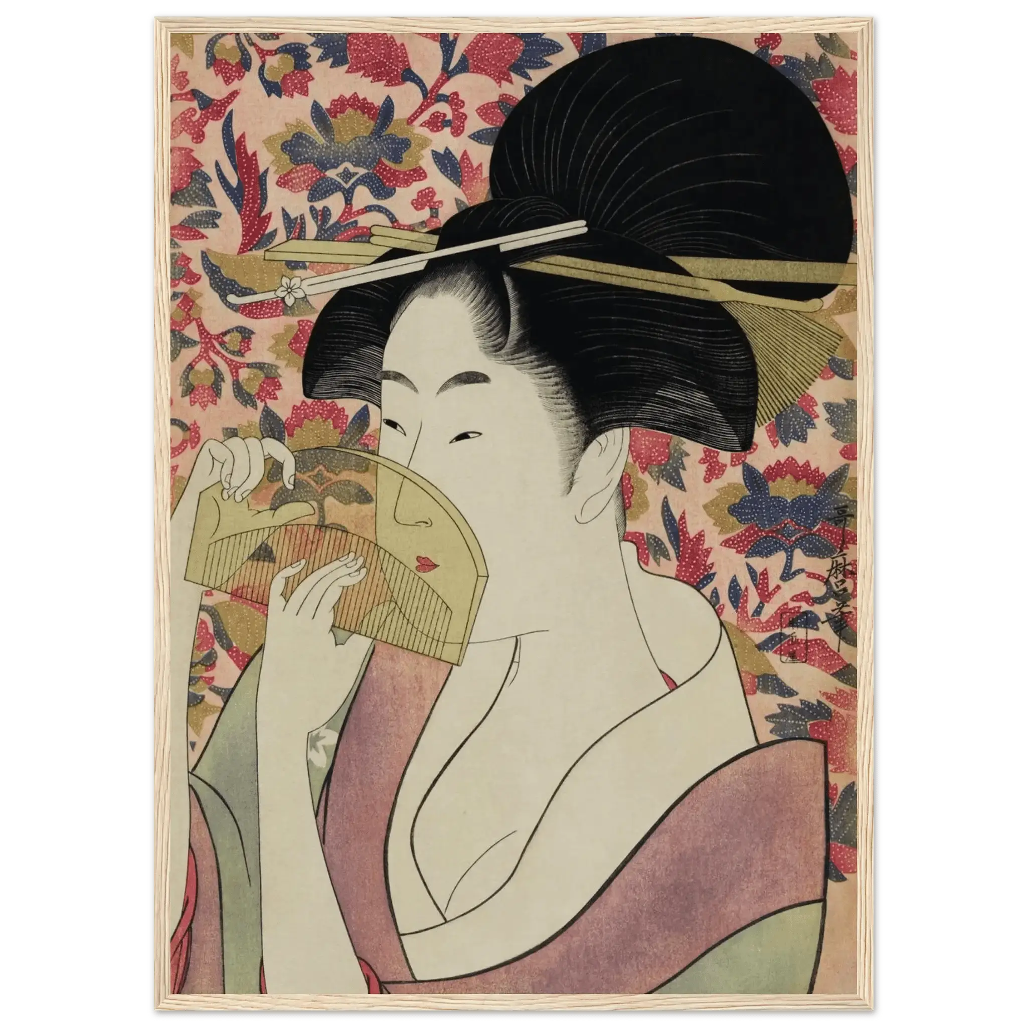 Die Frau mit dem Kamm - Gerahmte Eleganz - HINORI