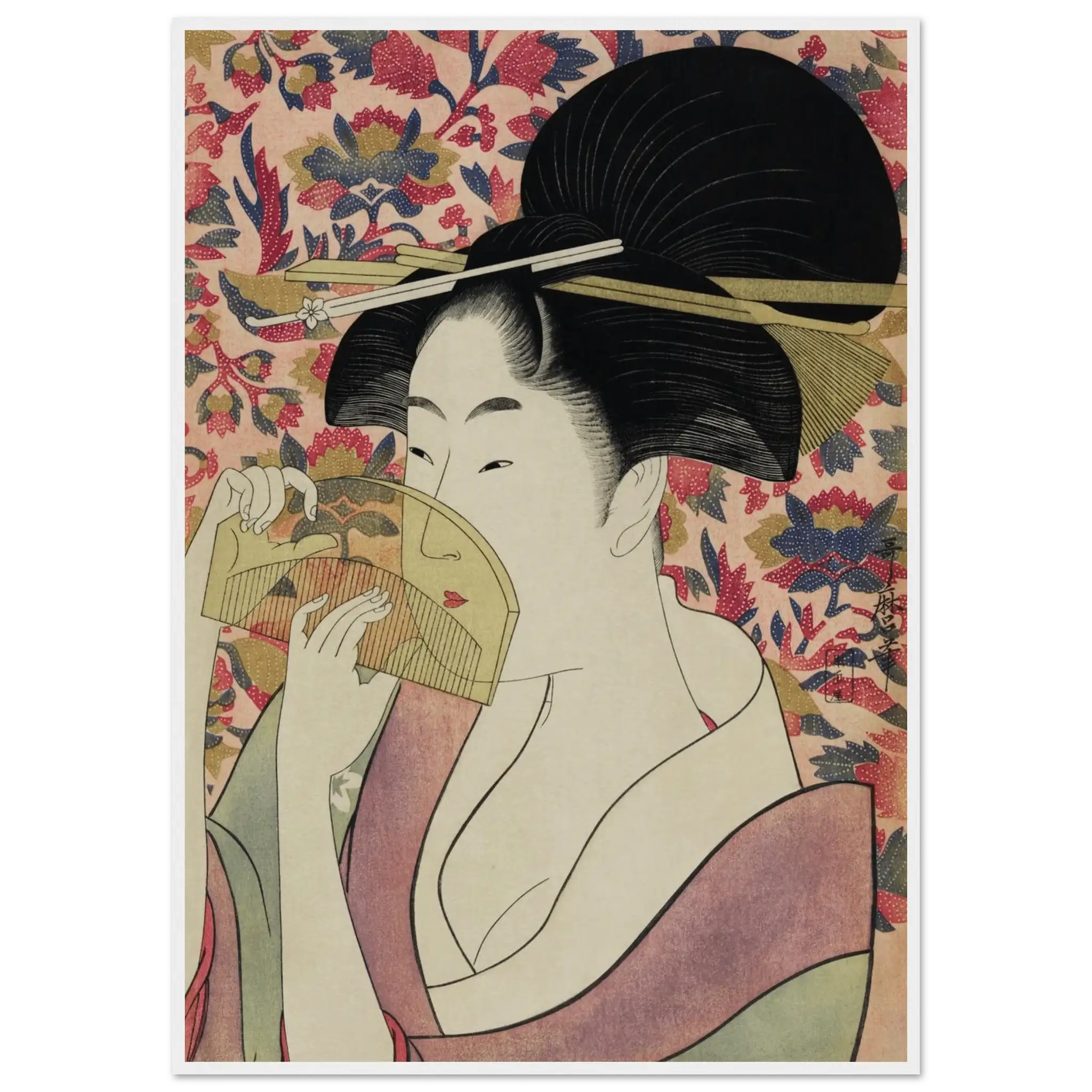 Die Frau mit dem Kamm - Gerahmte Eleganz - HINORI