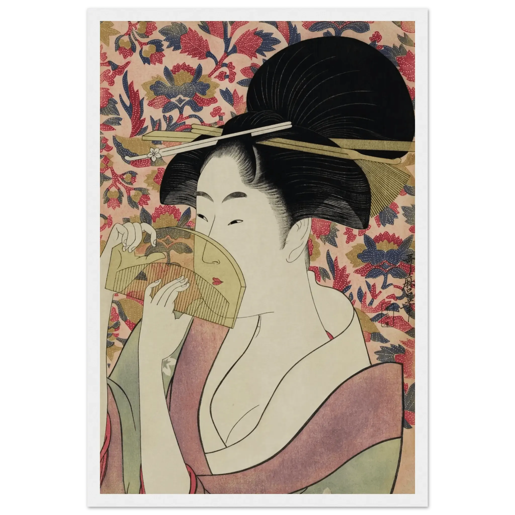 Die Frau mit dem Kamm - Gerahmte Eleganz - HINORI