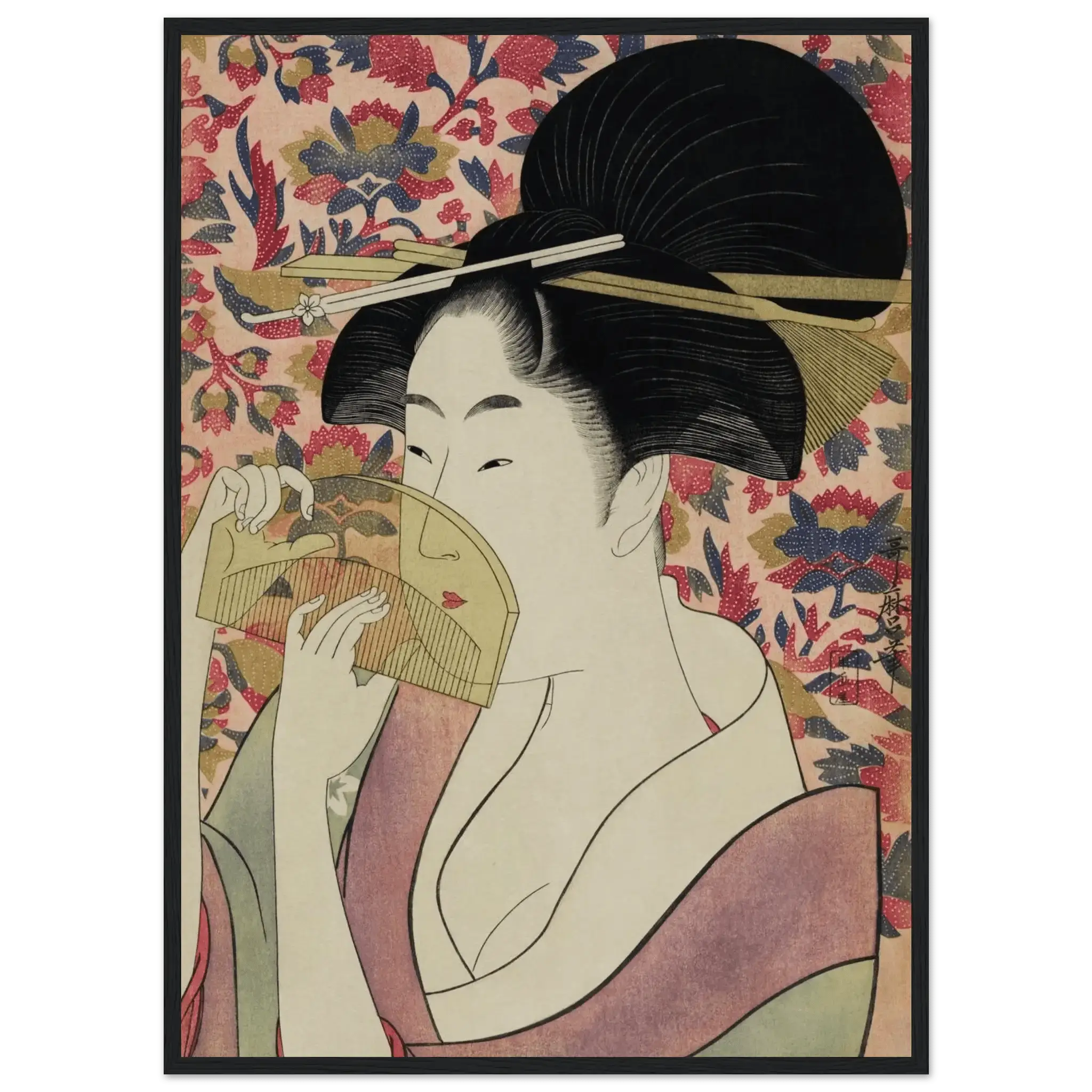 Die Frau mit dem Kamm - Gerahmte Eleganz - HINORI