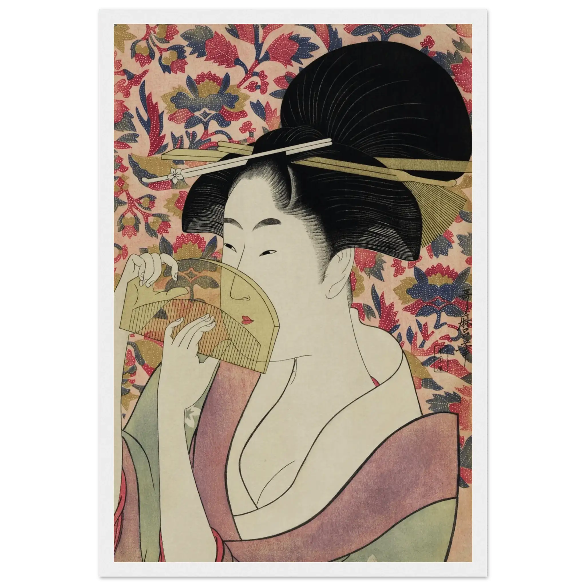 Die Frau mit dem Kamm - Gerahmte Eleganz - HINORI